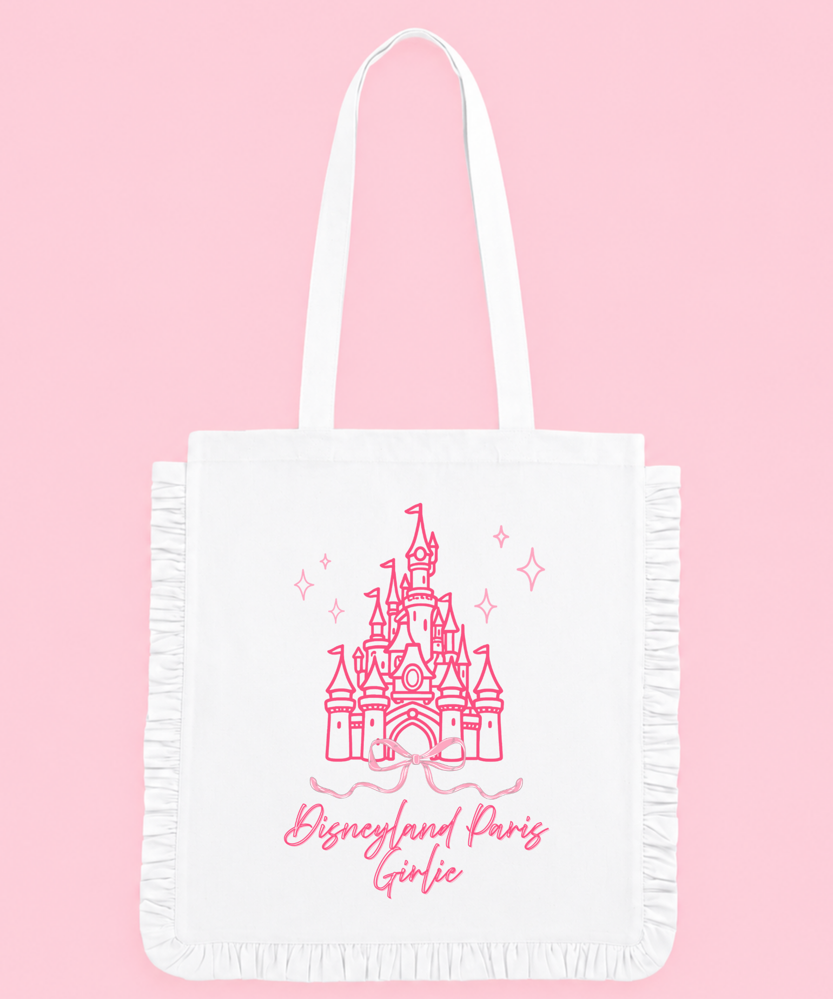 WDW/DLP Girlie Exclusive Frilled Tote Bag In White - PRE-ORDER 4-5 week turnaround 💕