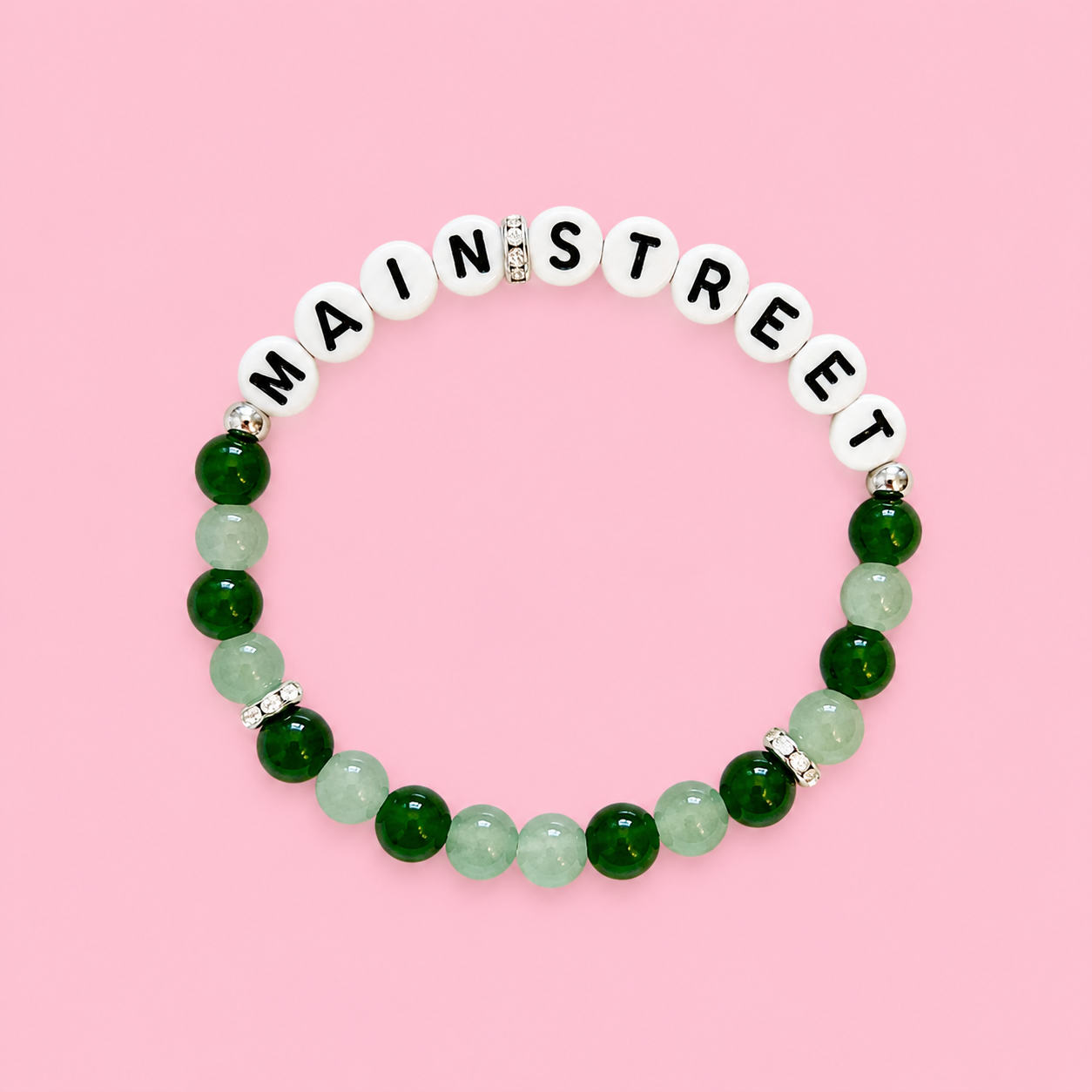 Green Main Street Beaded Bracelet