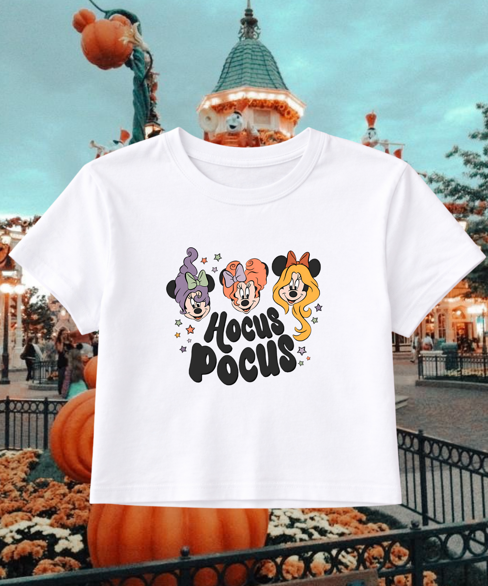 Hocus Pocus Minnie - Cropped Tee/Cropped Vest - White