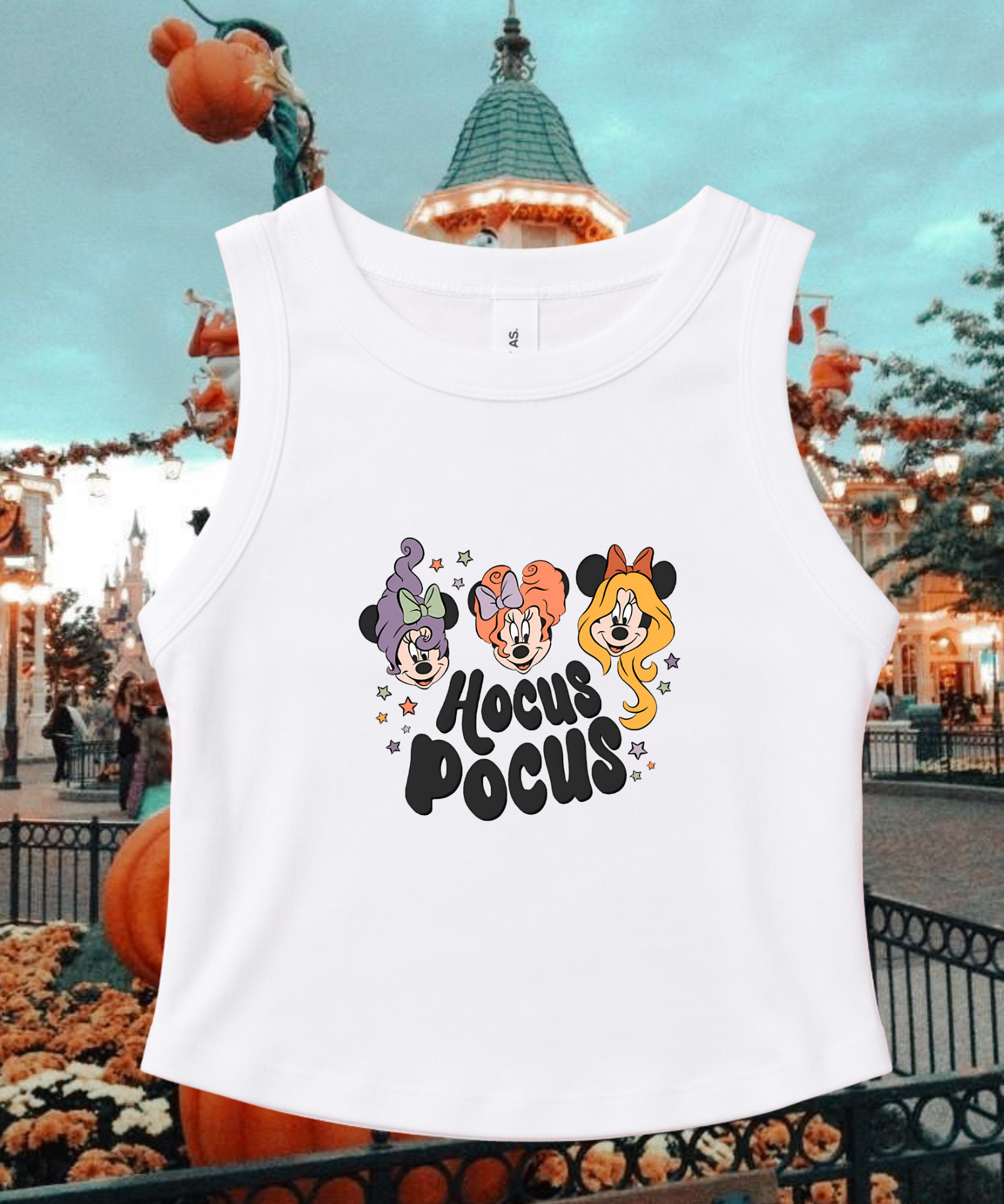 Hocus Pocus Minnie - Cropped Tee/Cropped Vest - White