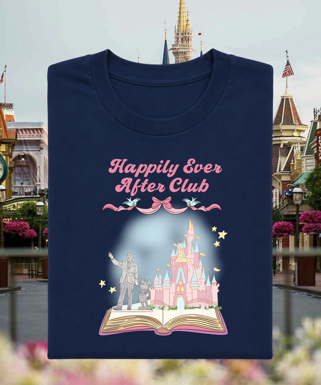 Happily Ever After Club Book - Tshirt/Sweatshirt - White/Navy