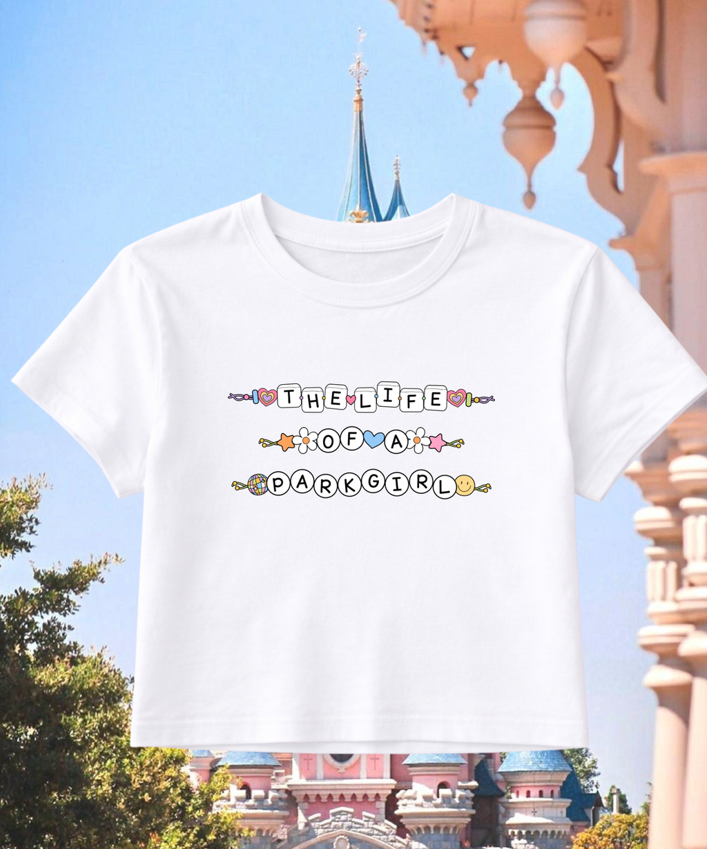 Life Of A Park Girl - Cropped Tee/Cropped Vest - White