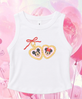 Minnie Mickey Locket - Cropped Tee/Cropped Vest - White