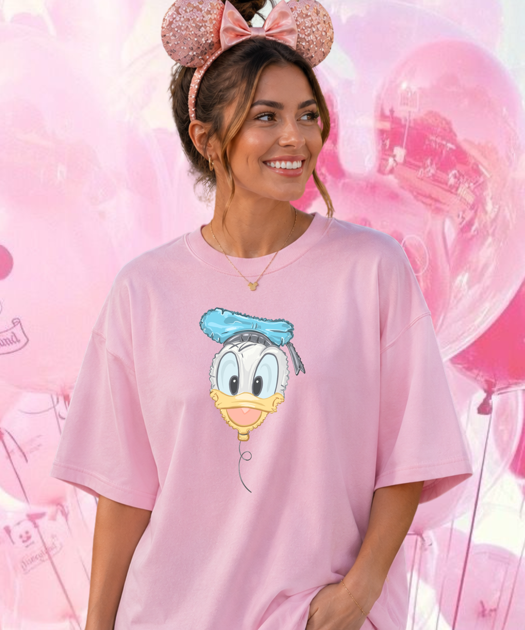 Daisy/Donald Balloon - Tshirt - White/Pink