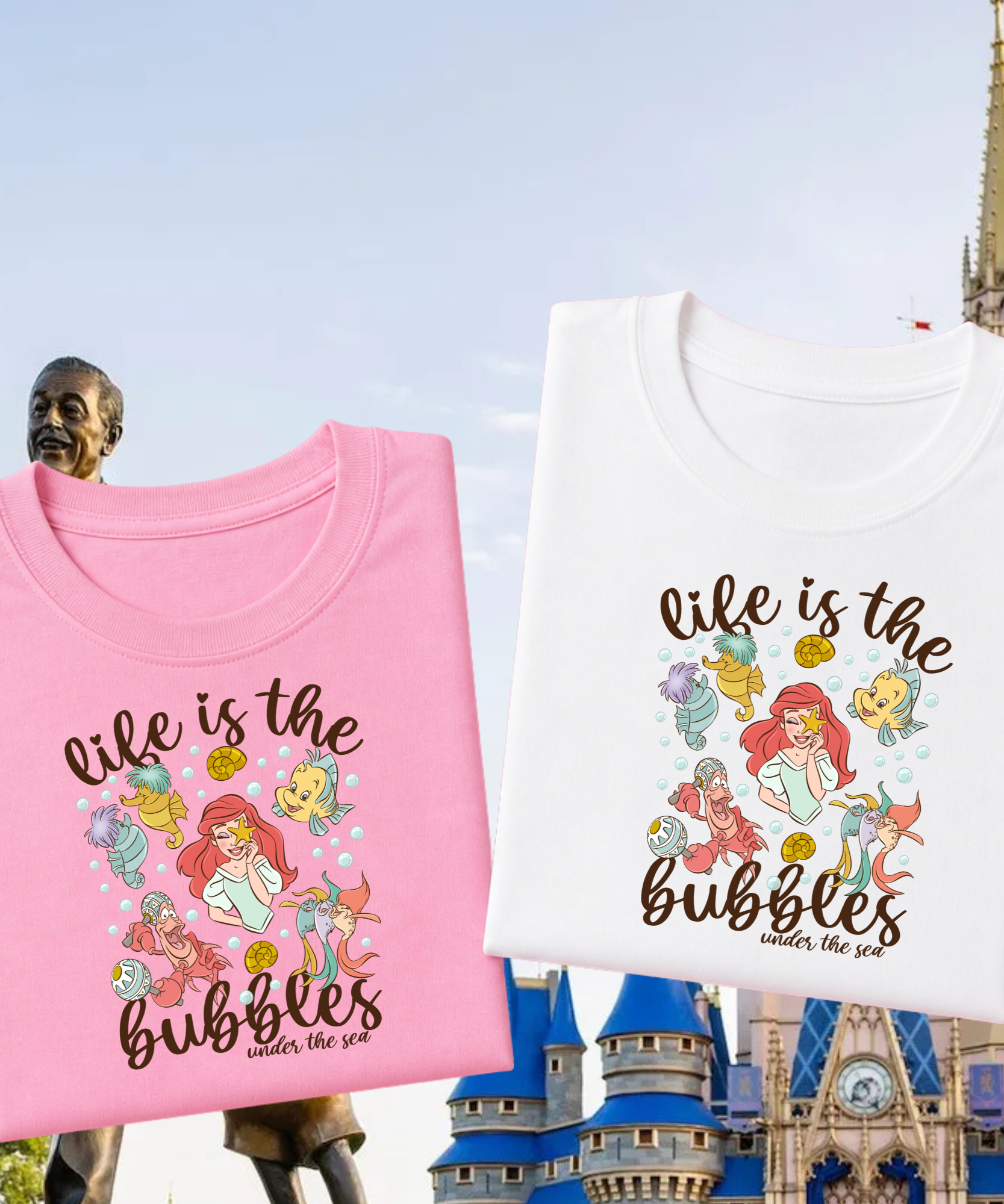 Life Is The Bubbles - Tshirt - White/Pink