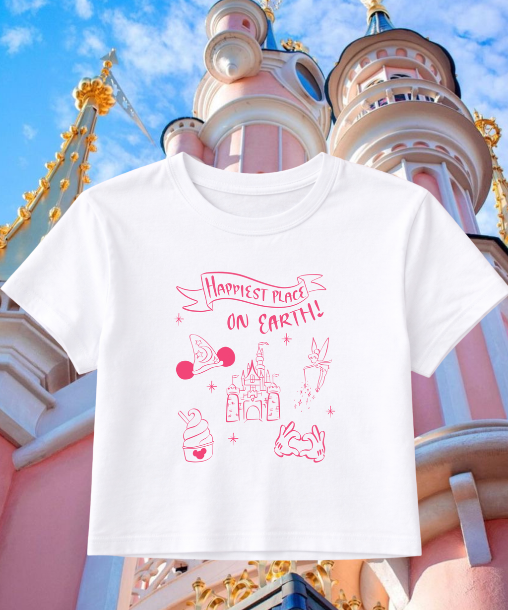 Happiest Place On Earth Exclusive - Cropped Tee/Cropped Vest - White