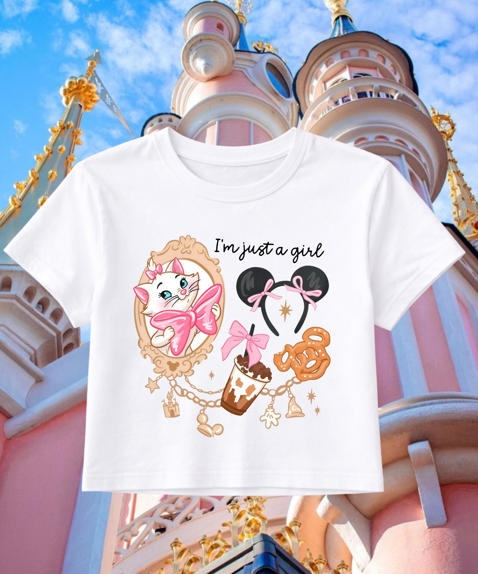 I’m Just A Girl Marie - Cropped Tee/Cropped Vest - White