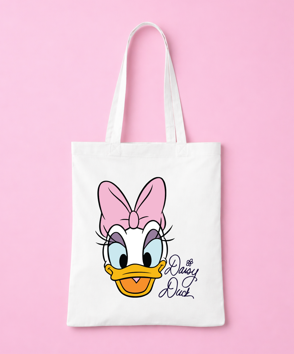 Daisy Tote Bag - White/Pink