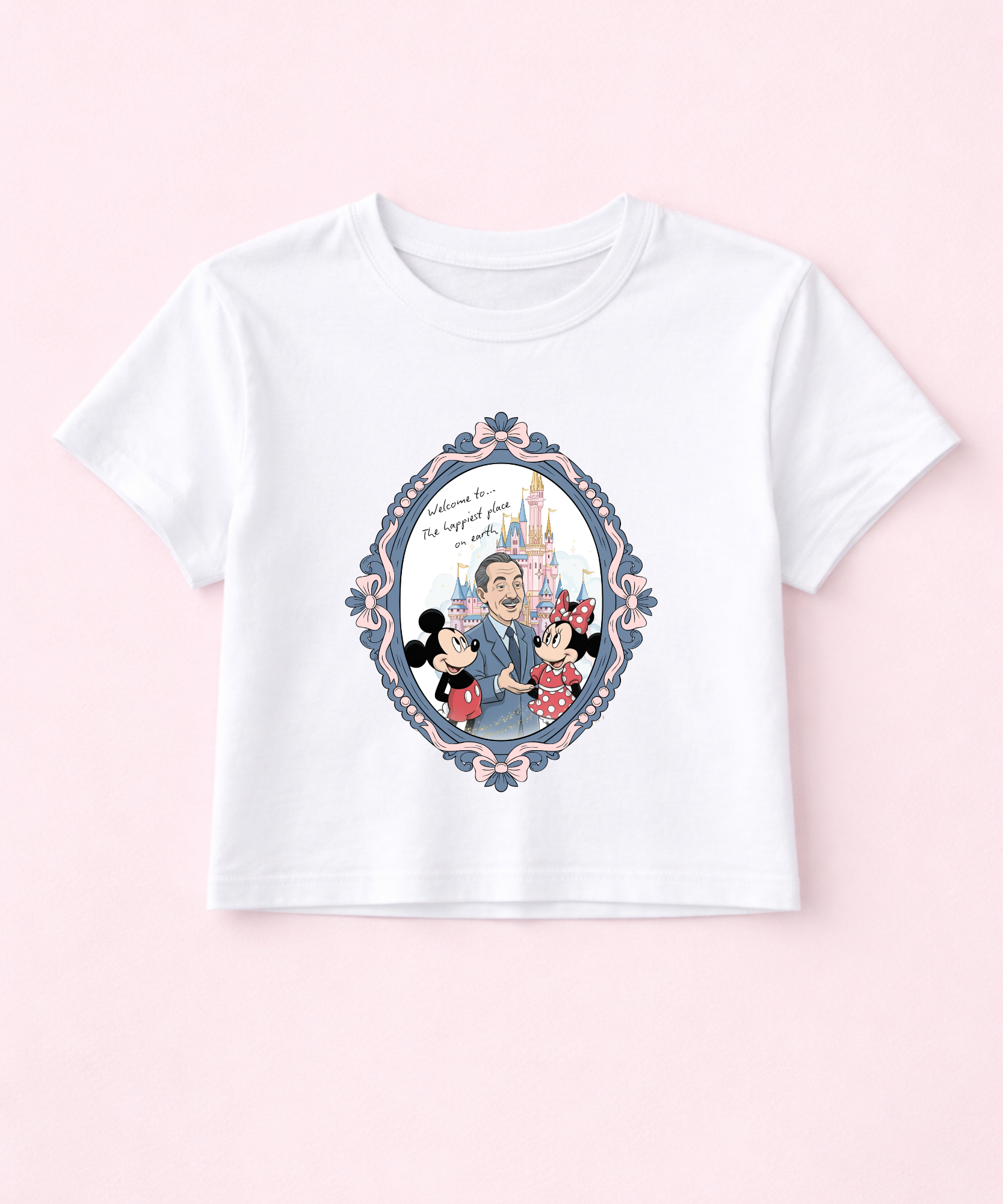 Walt & Mouse - Happiest Place Cropped Tee - Exclusive Design