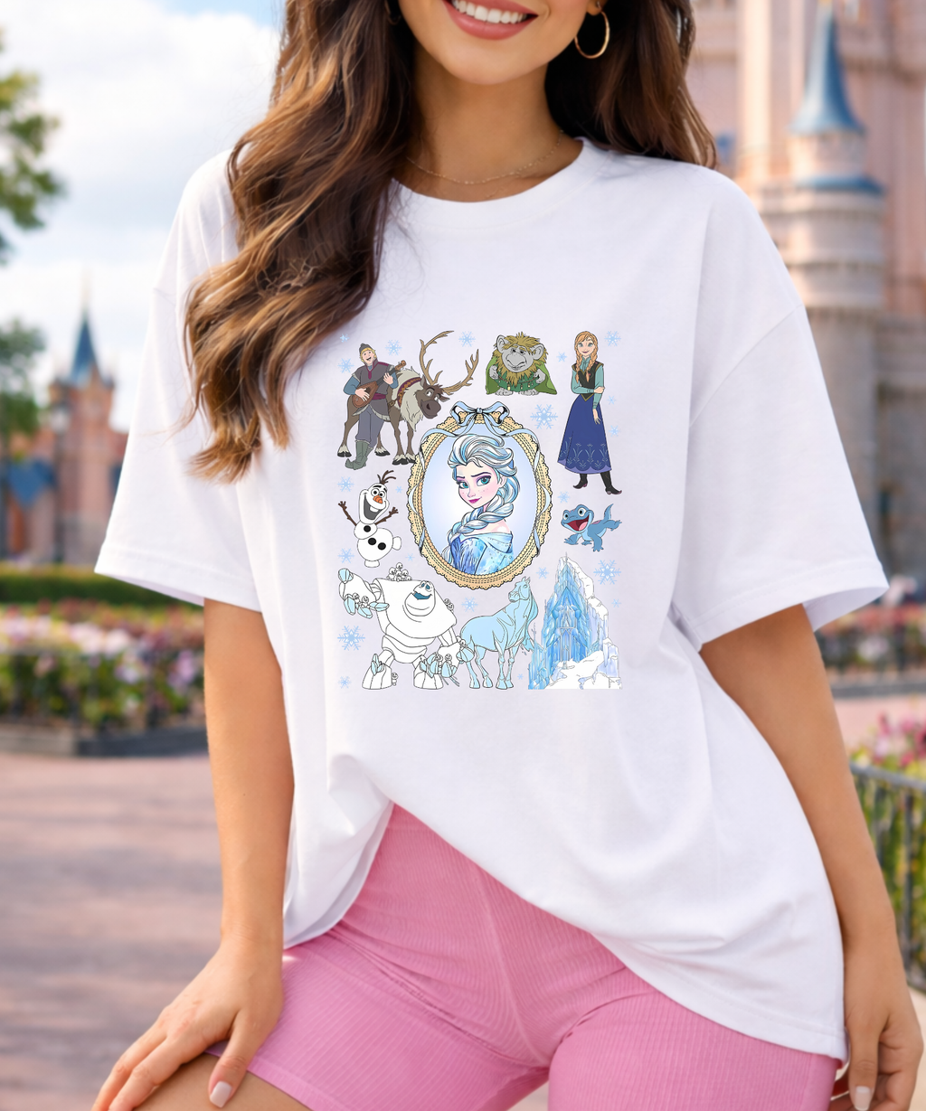 Elsa Frozen Coquette- Tshirt - White