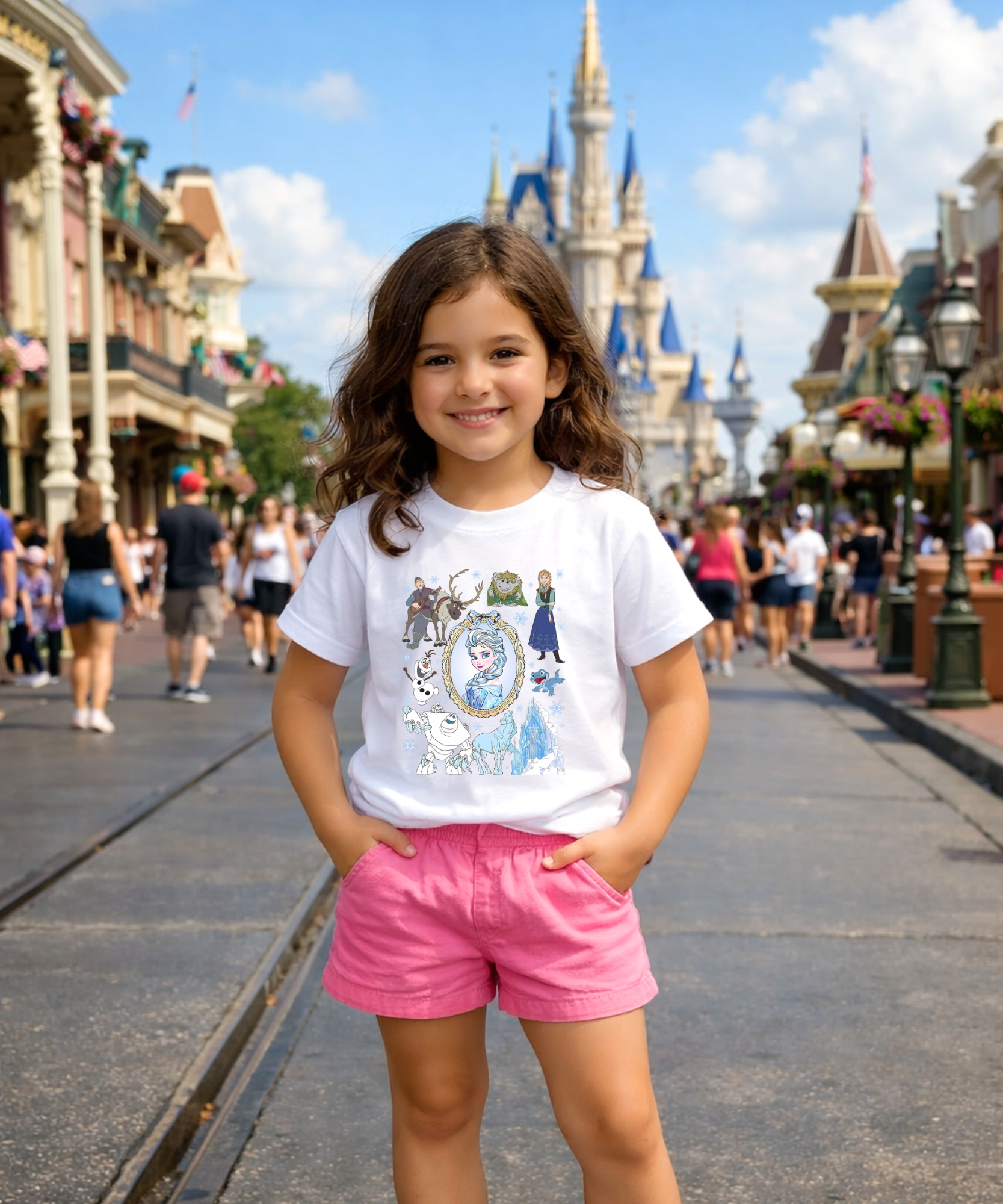 Elsa Frozen Coquette- Tshirt - White