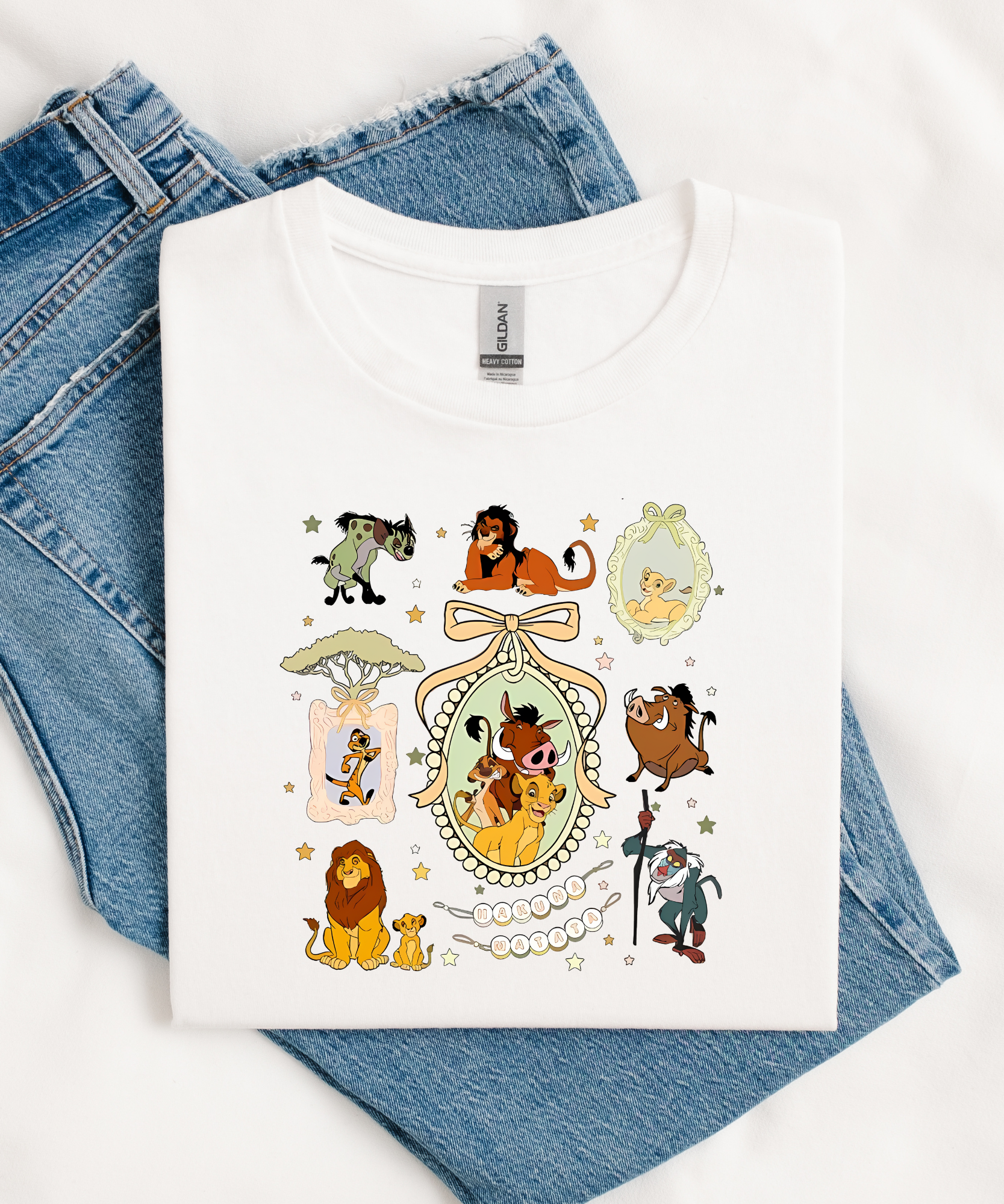 Hakuna Matata Coquette - Tshirt - White/Pink
