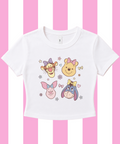 Pooh Flowers - Cropped Tee/Cropped Vest