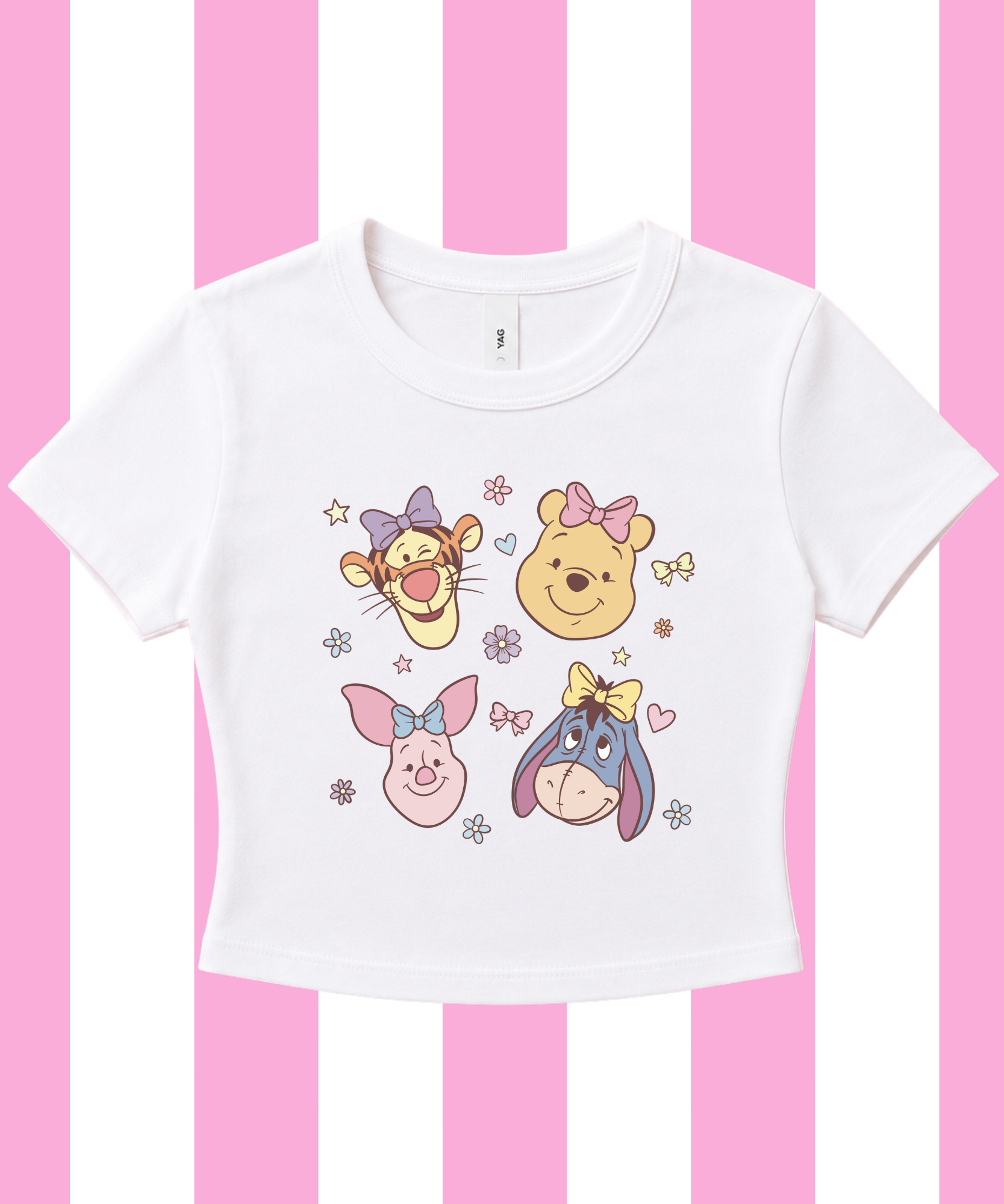 Pooh Flowers - Cropped Tee/Cropped Vest