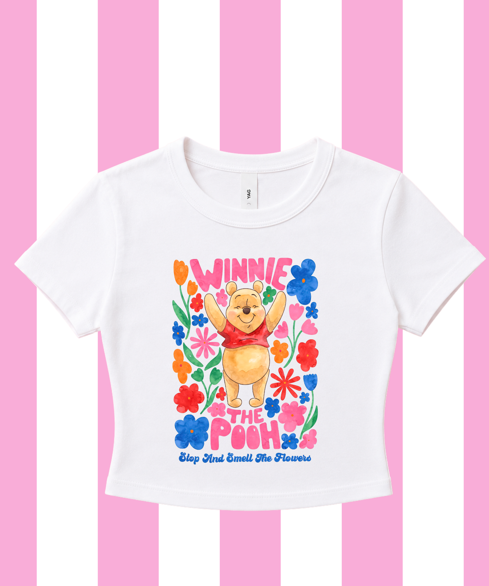Pooh Stop & Smell The Flowers - Cropped Tee