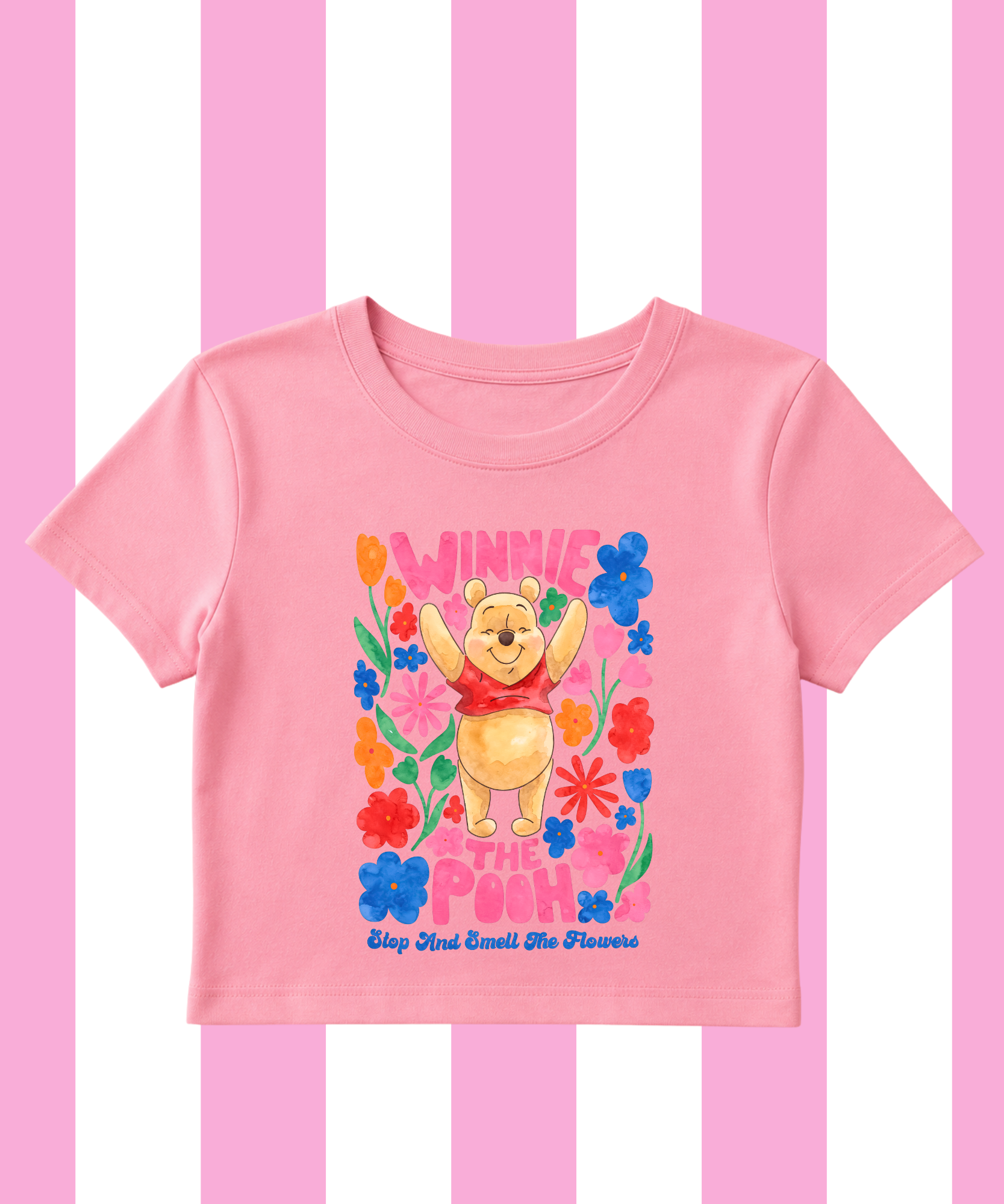 Pooh Stop & Smell The Flowers - Cropped Tee