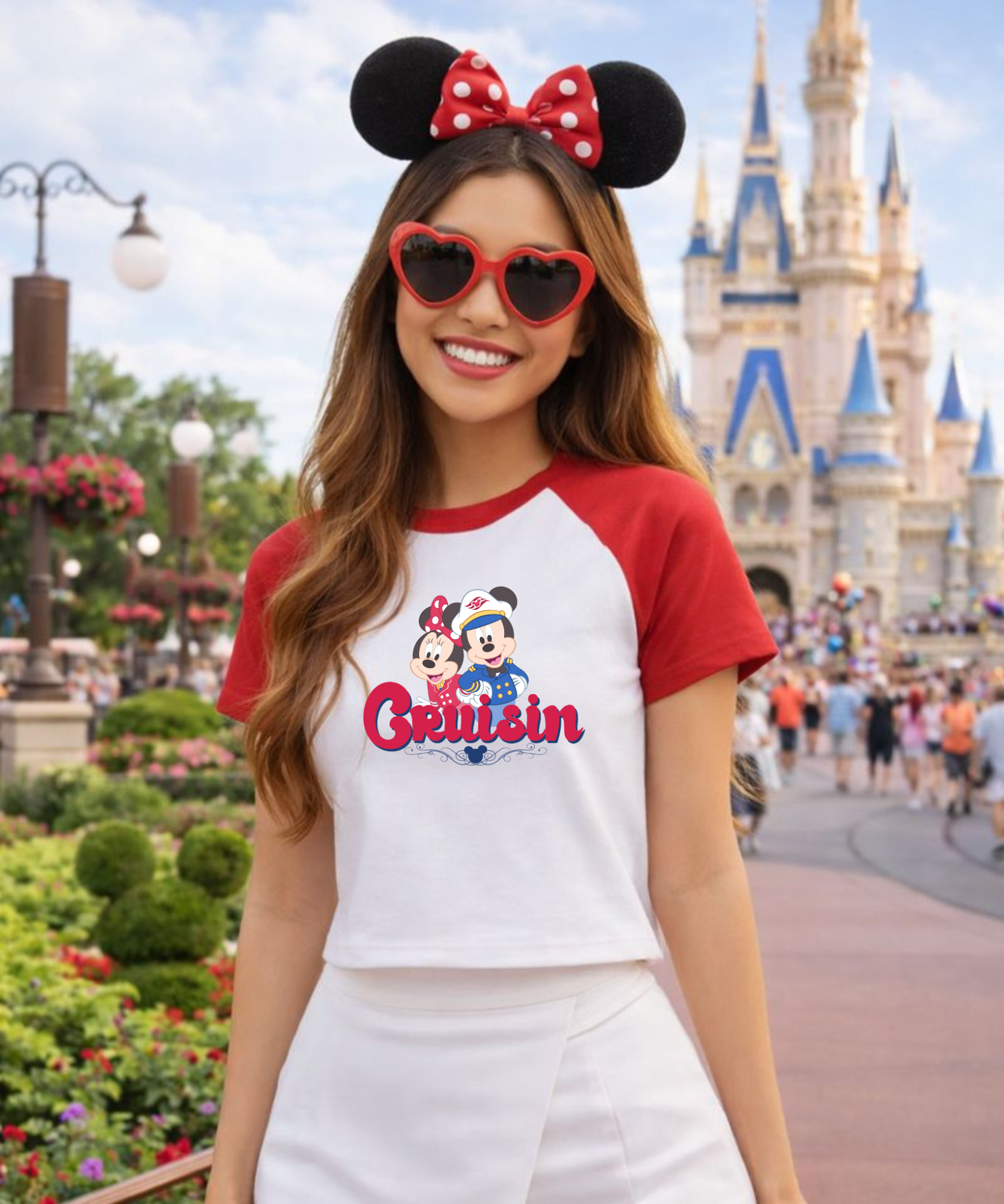 Cruisin Baby Tee - Red & White