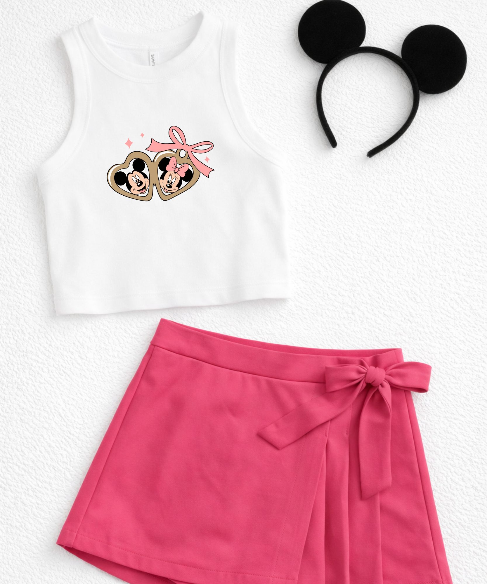 Mouse Locket - Cropped Vest - White