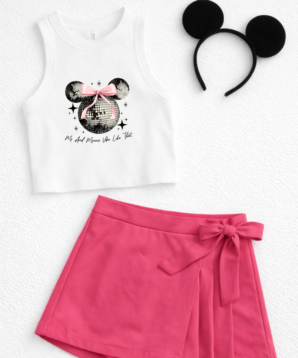 Minnie Vibe - Tshirt/Cropped Vest - White