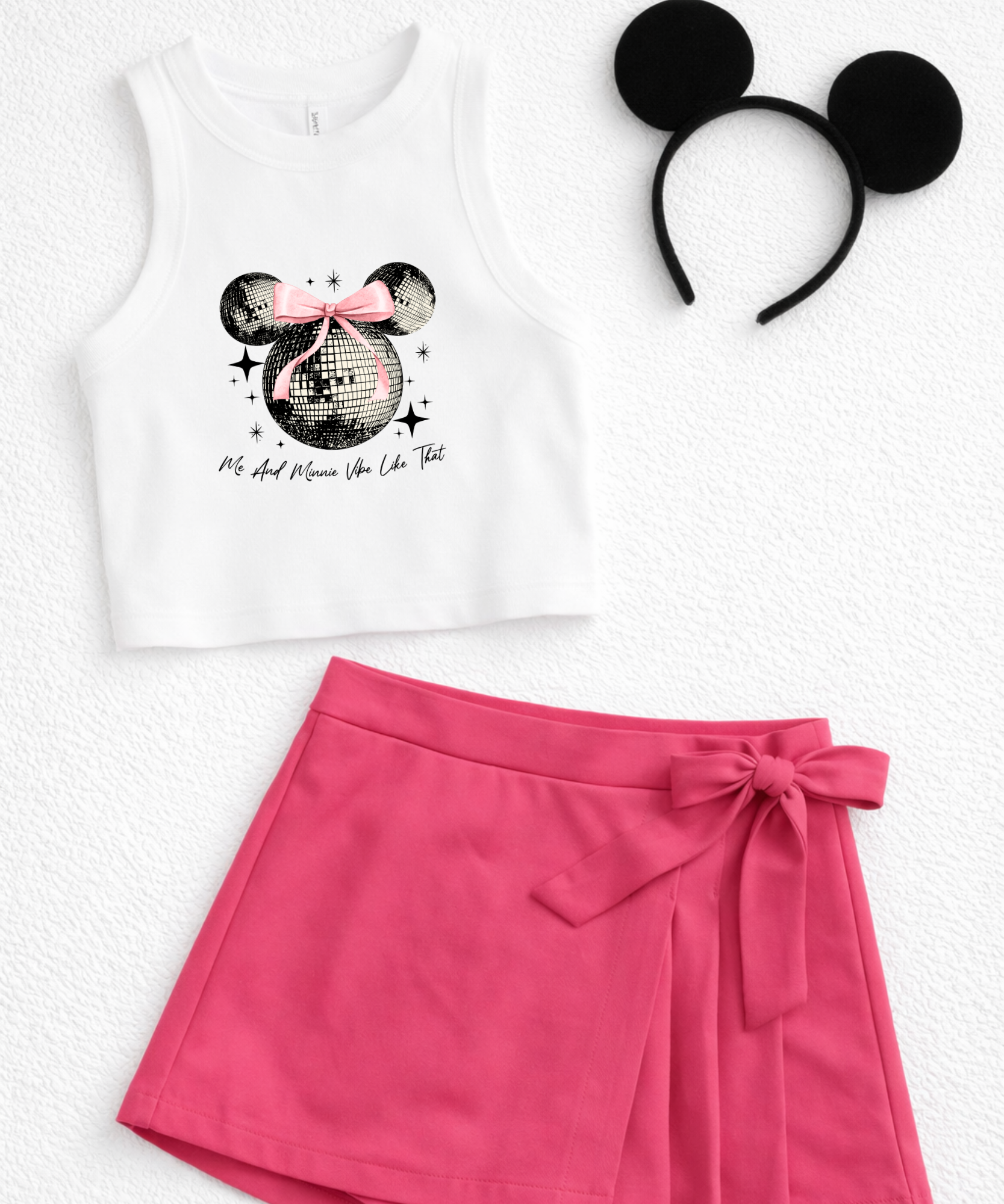 Minnie Vibe - Tshirt/Cropped Vest - White