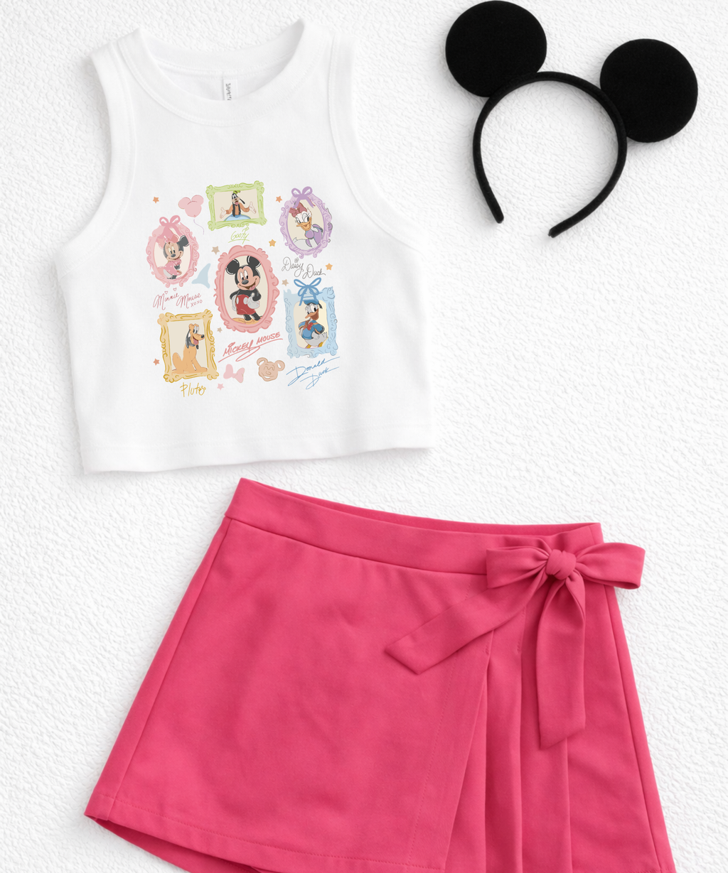 Mouse & Friends Signature Tee/Cropped Vest