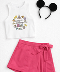 Literally Just A Disney Girl Tee/Cropped Vest - White