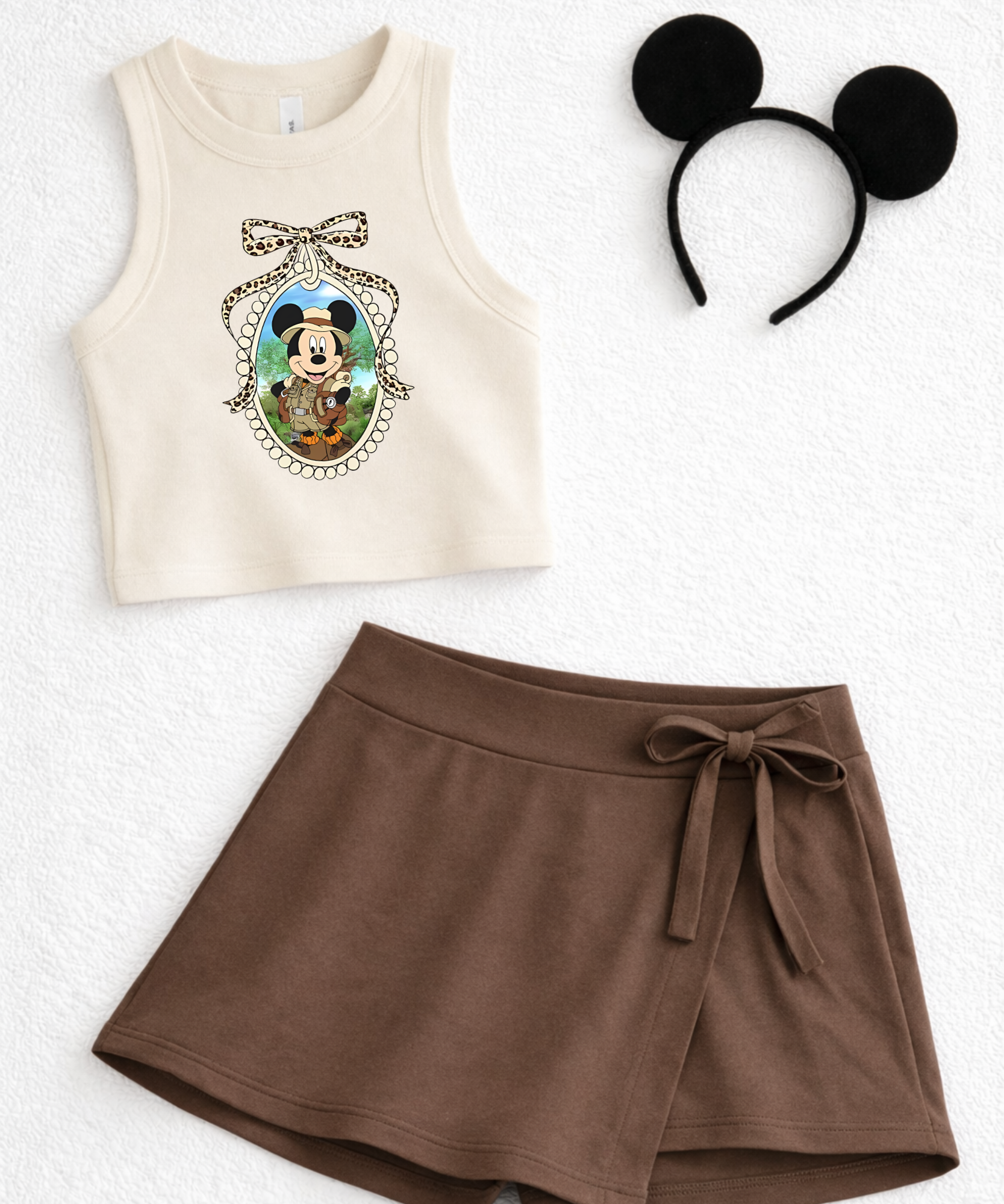 Minnie/Mickey AK Cropped Vest - Natural