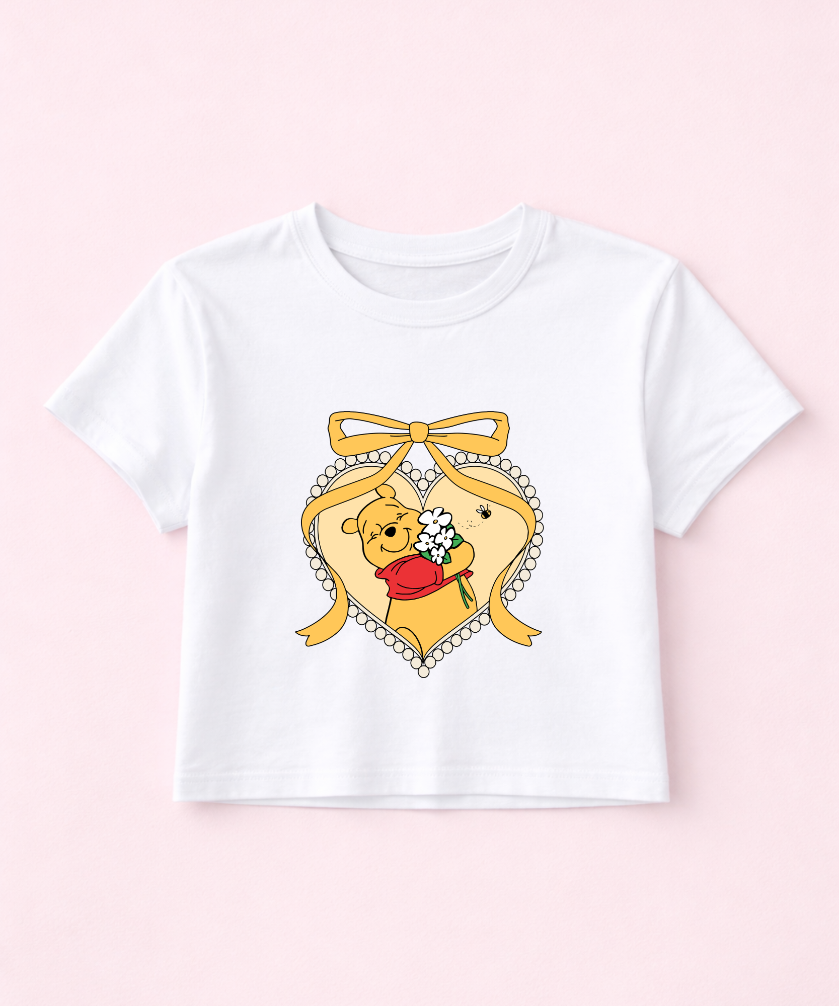 Pooh Cropped Tee - White