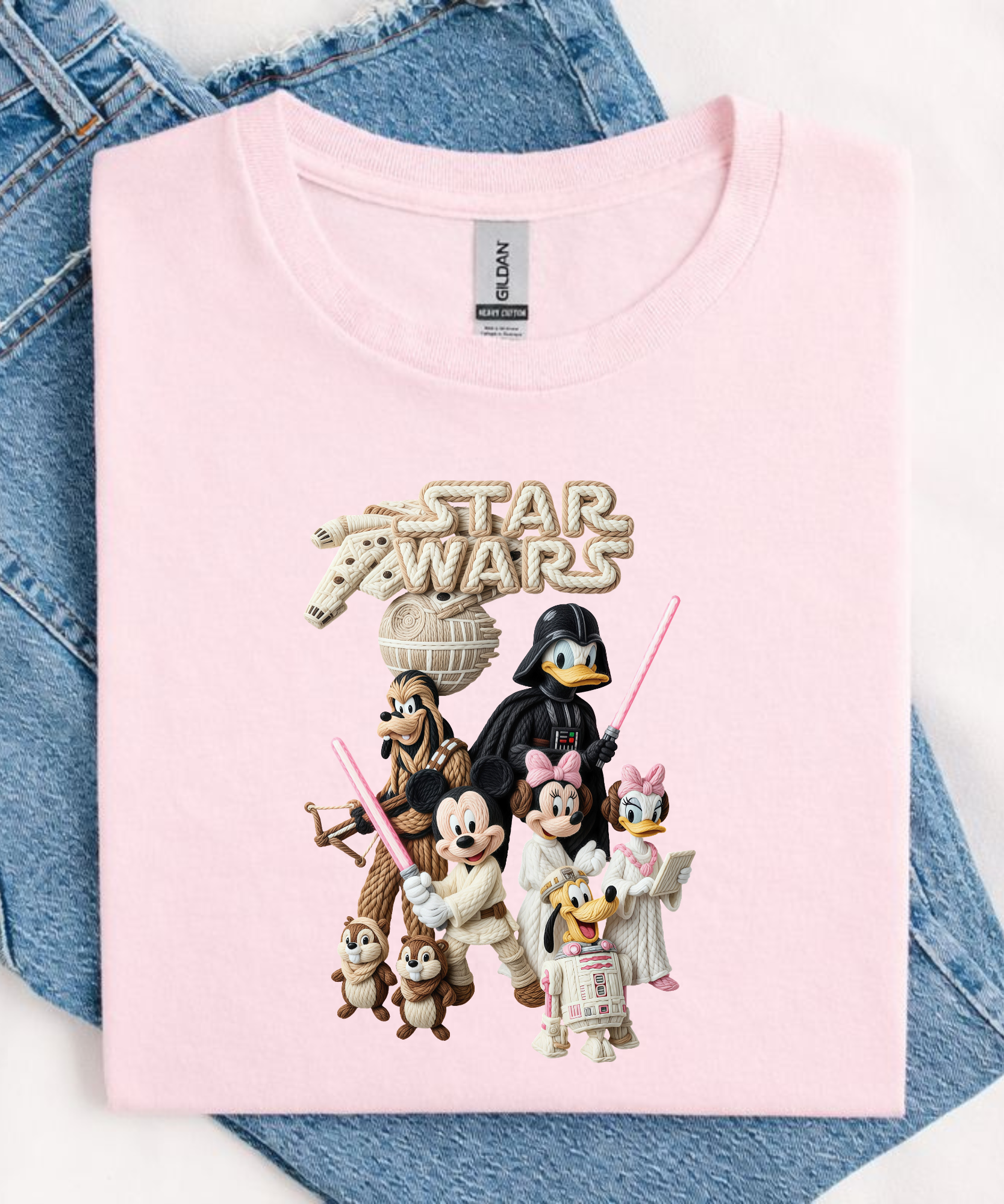 Star Wars Mouse & Friends - Tshirt/Sweatshirt - White/Pink