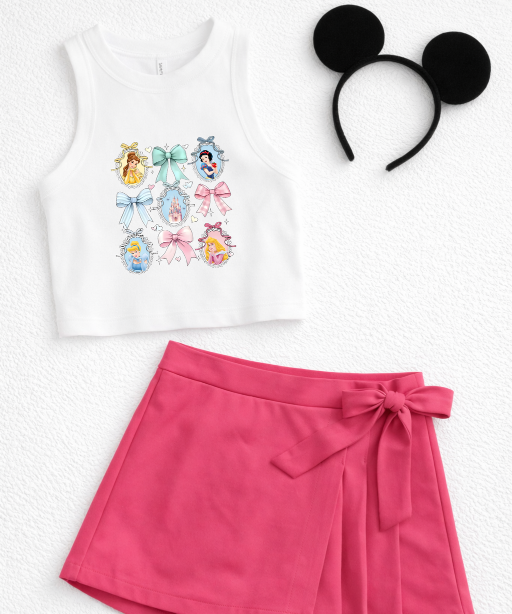 Princess Coquette - White - Cropped Vest/Cropped Tee
