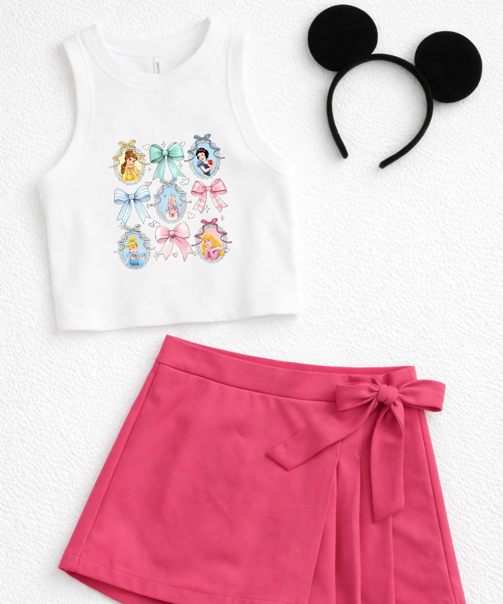 Princess Coquette - White - Cropped Vest/Cropped Tee