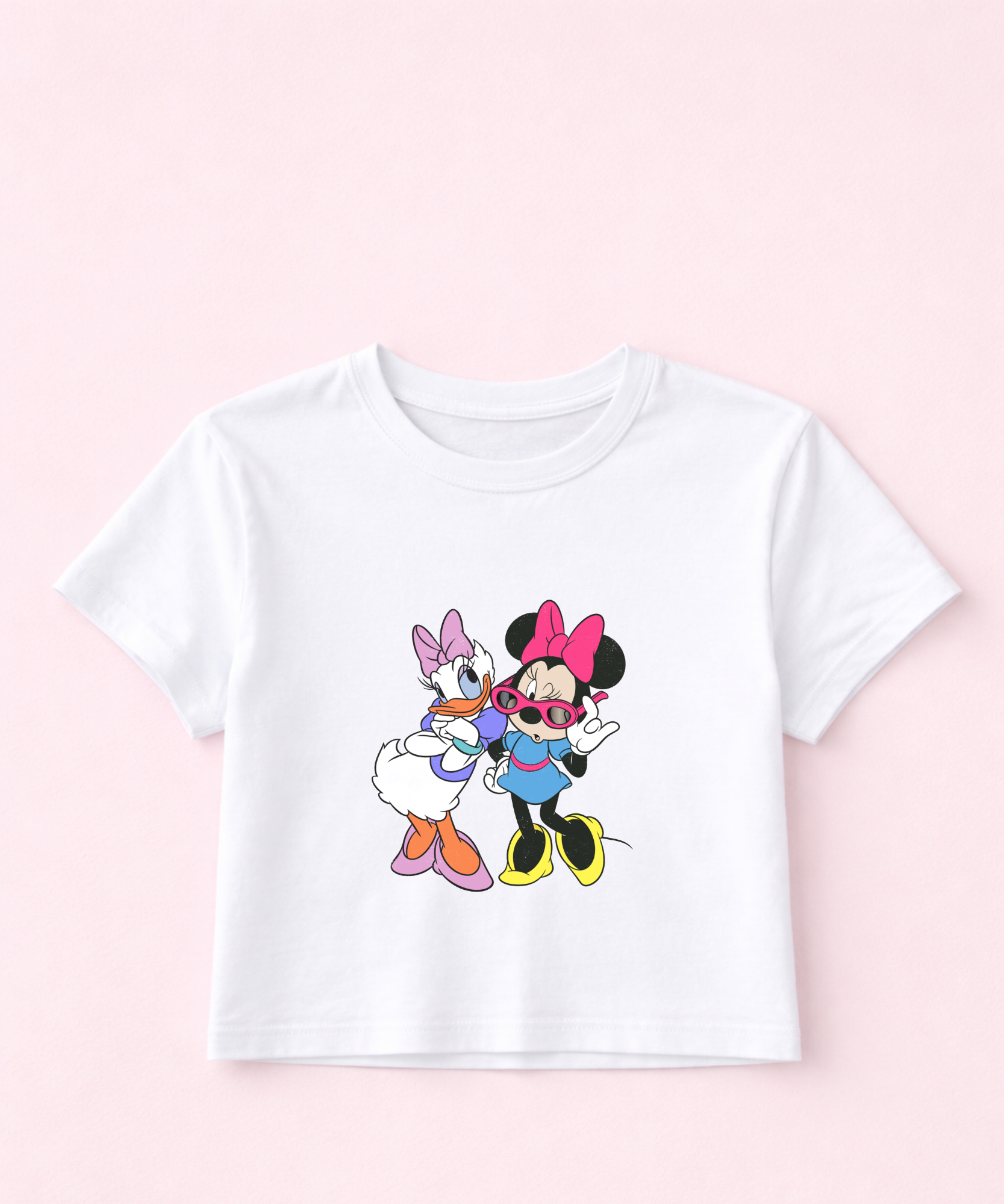 Minnie & Daisy - Cropped Tee/Cropped Vest - White