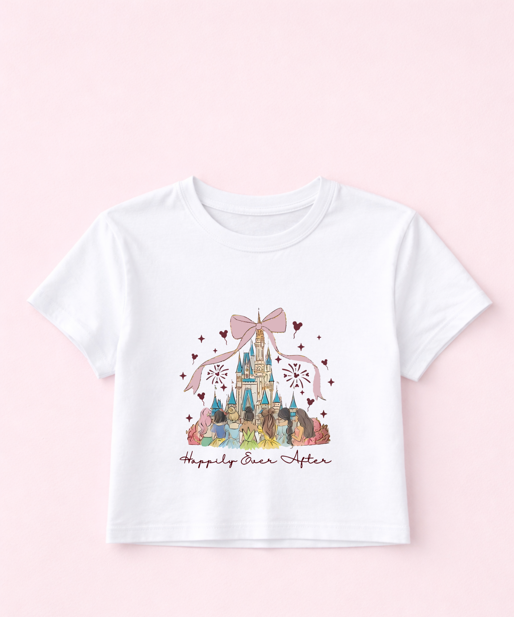 Happily Ever After - Cropped Tee/Cropped Vest - White