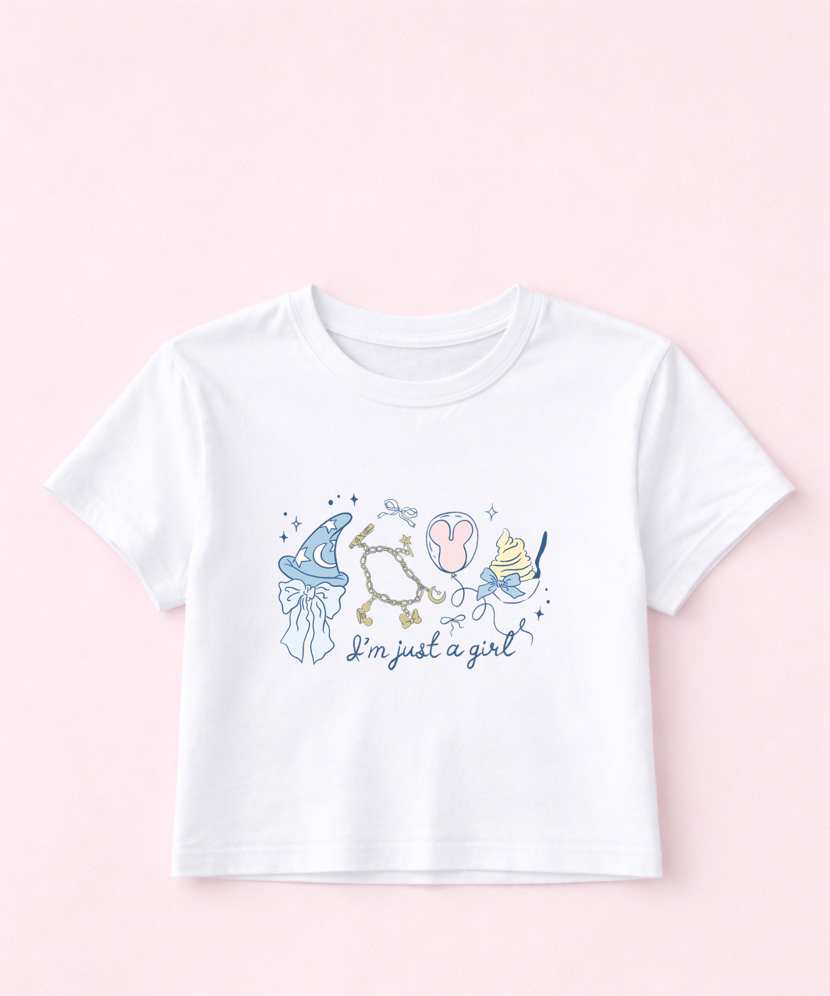 Just A Girl - Cropped Tee - White
