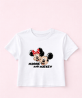 Mouse Balloons - Cropped Tee - White