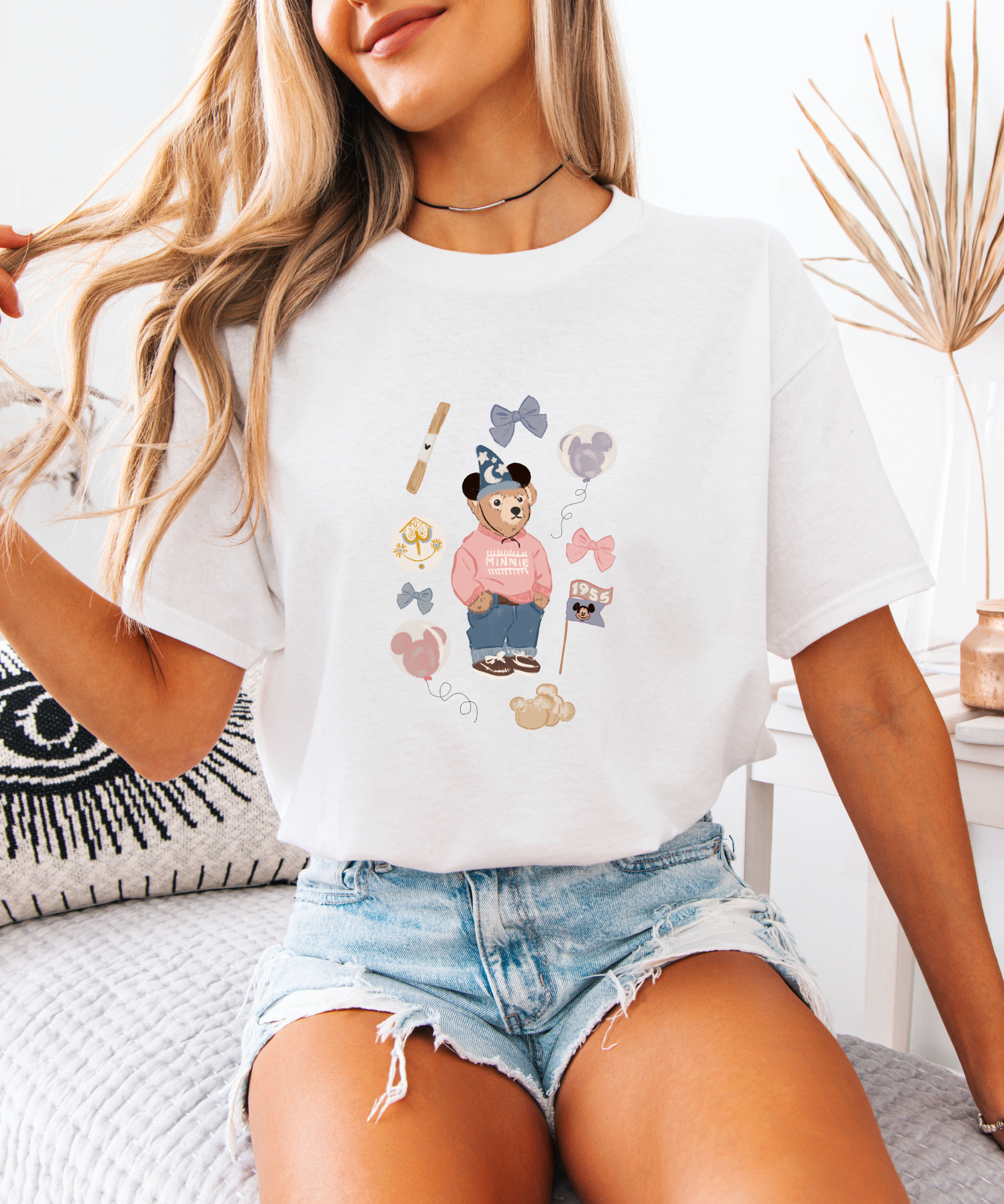 Minnie Bear - Tshirt/Sweatshirt - White/Blue