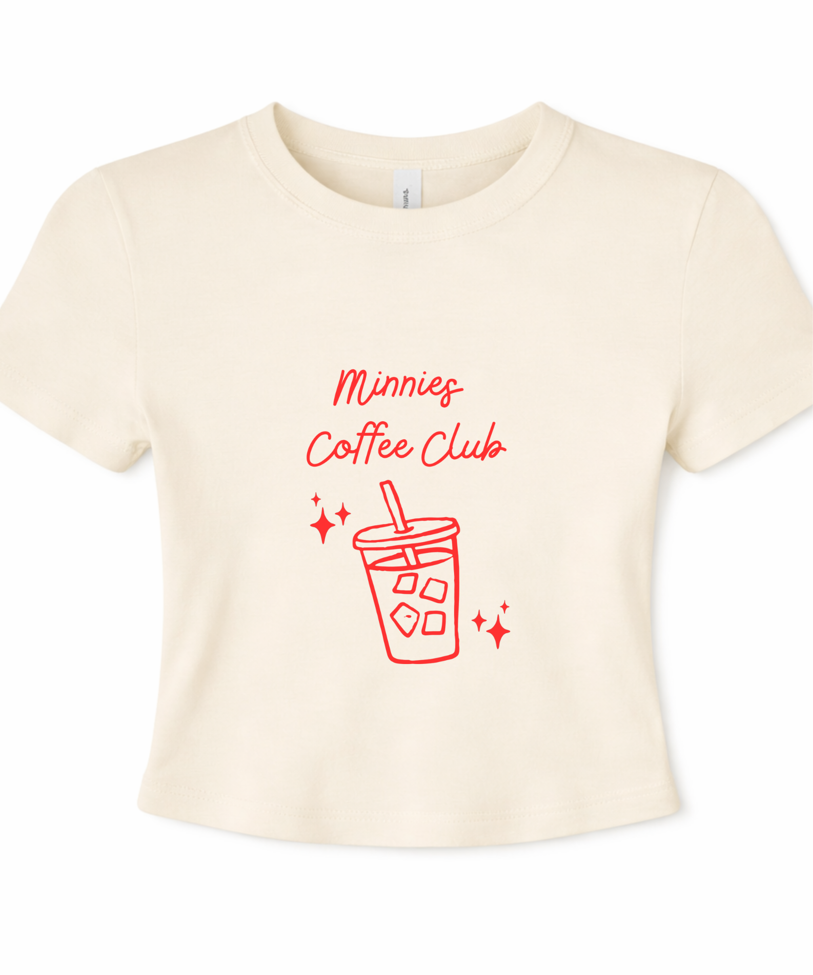 Mouse Coffee Club Exclusive - Natural Cropped Baby Tee