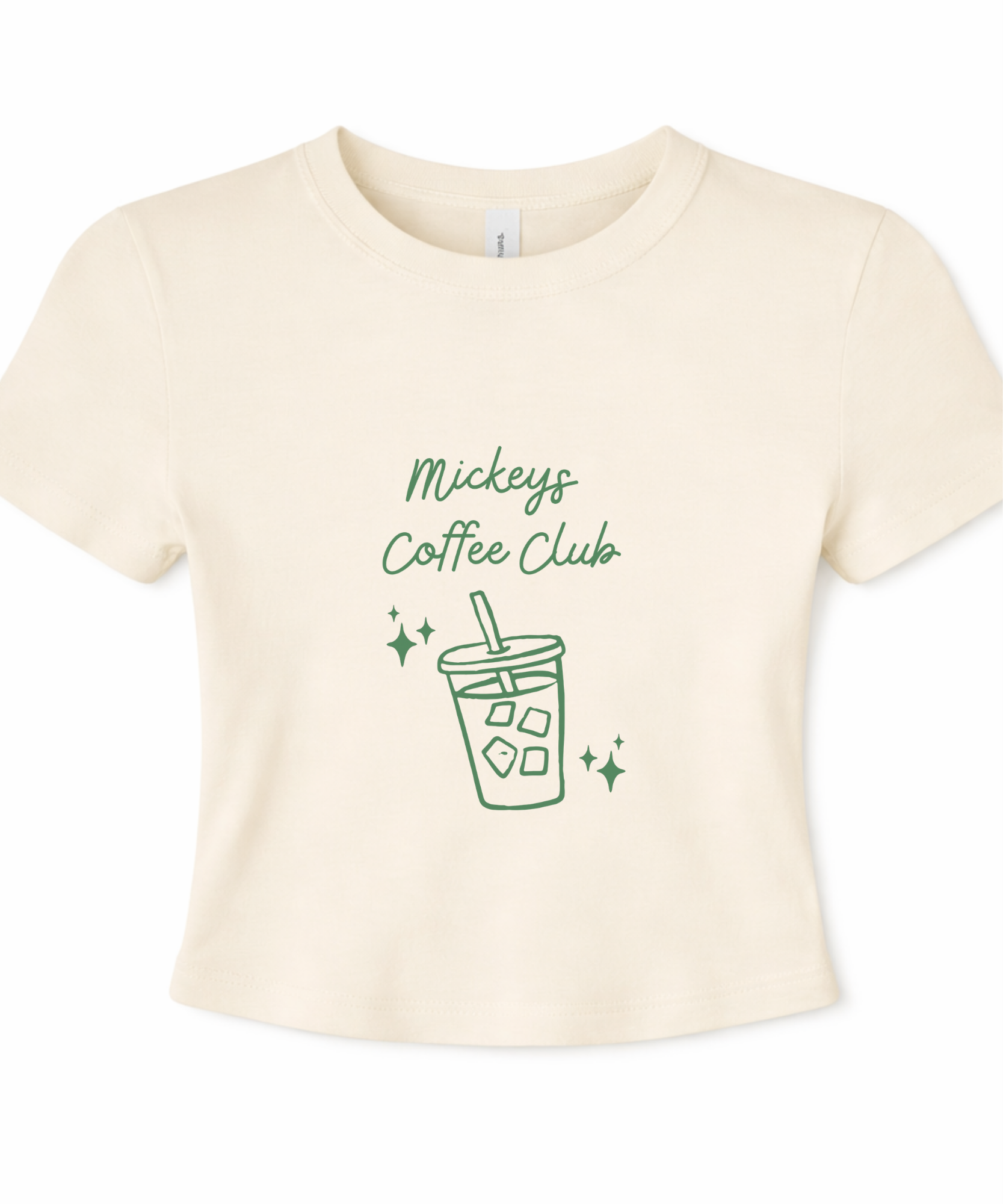 Mouse Coffee Club Exclusive - Natural Cropped Baby Tee