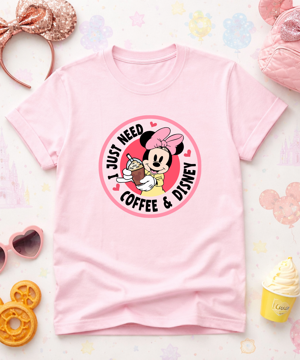 I Just Need Coffee - Tshirt/Sweatshirt - White/Pink