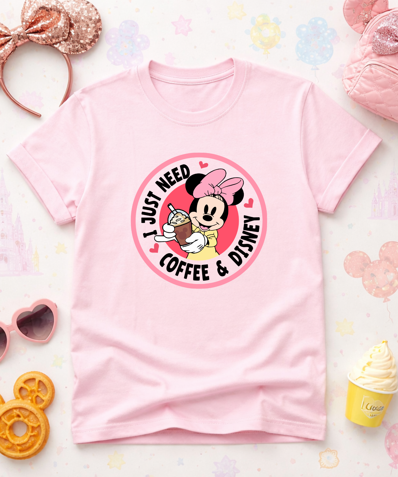 I Just Need Coffee - Tshirt/Sweatshirt - White/Pink