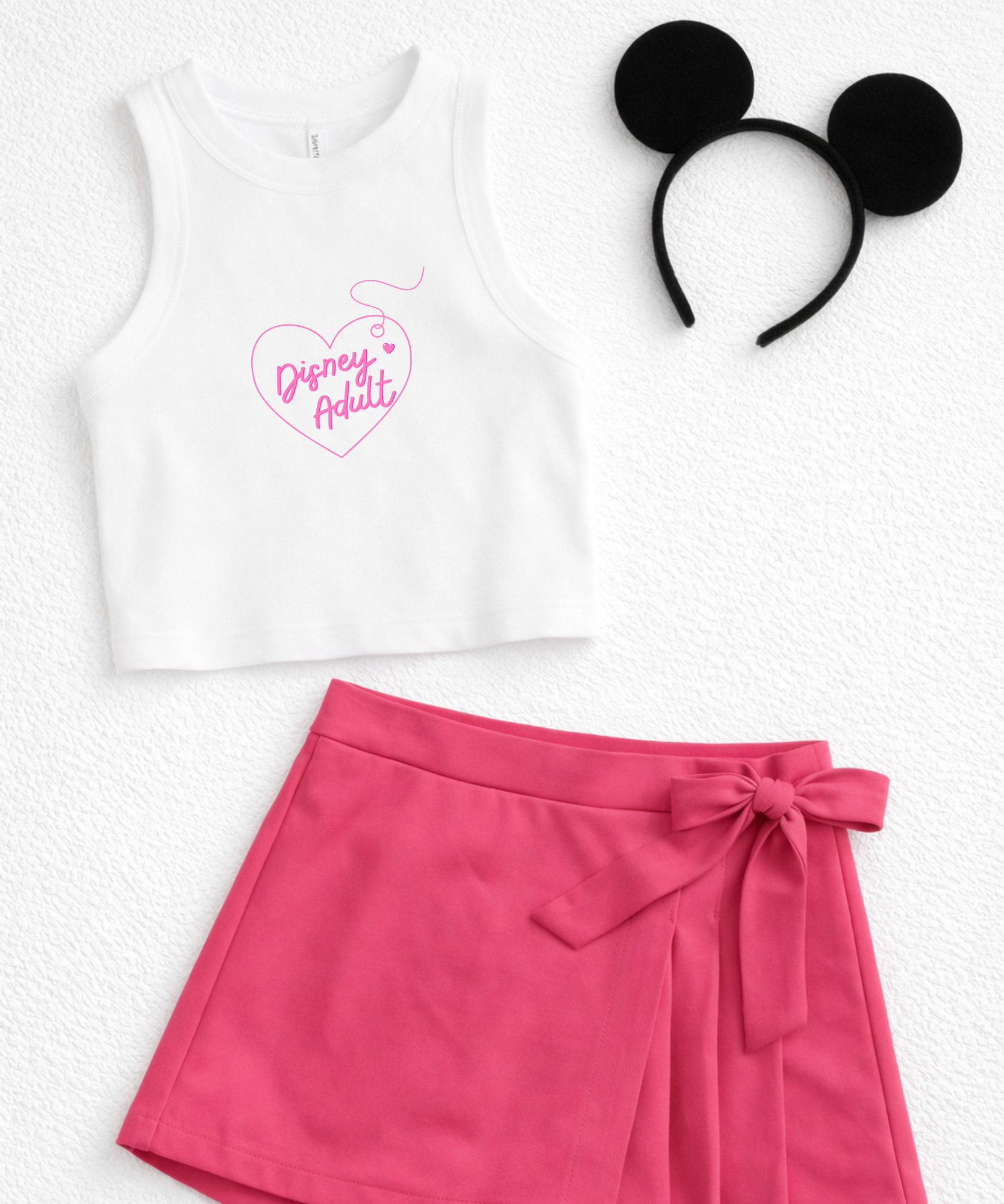Disney Adult - Cropped Tee/Cropped Vest - White