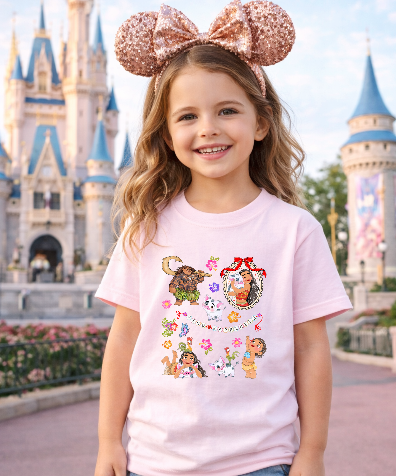 Find Happiness - Tshirt/Sweatshirt - Pink/White