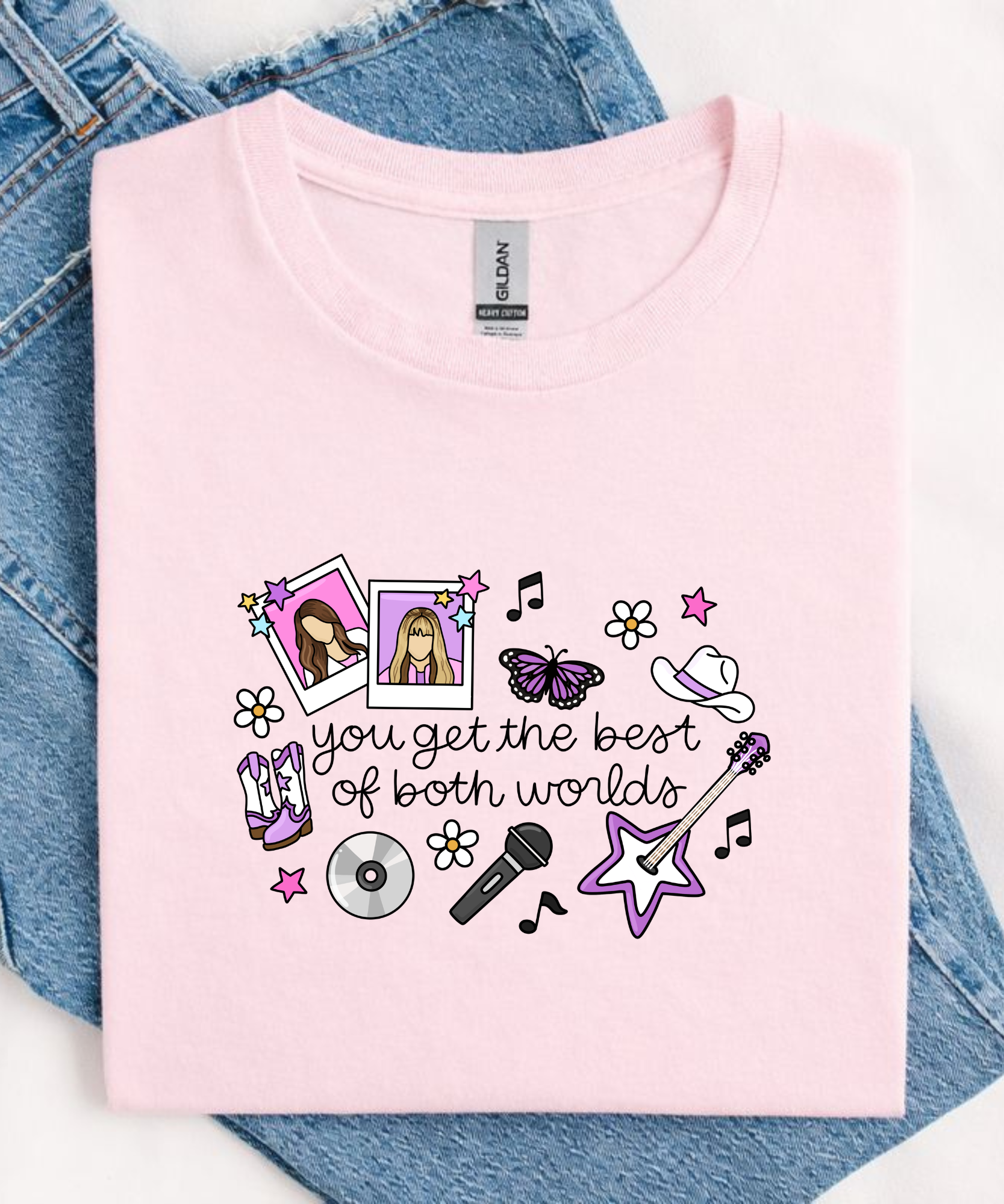 The Best Of Both Worlds - Tshirt - Pink/White