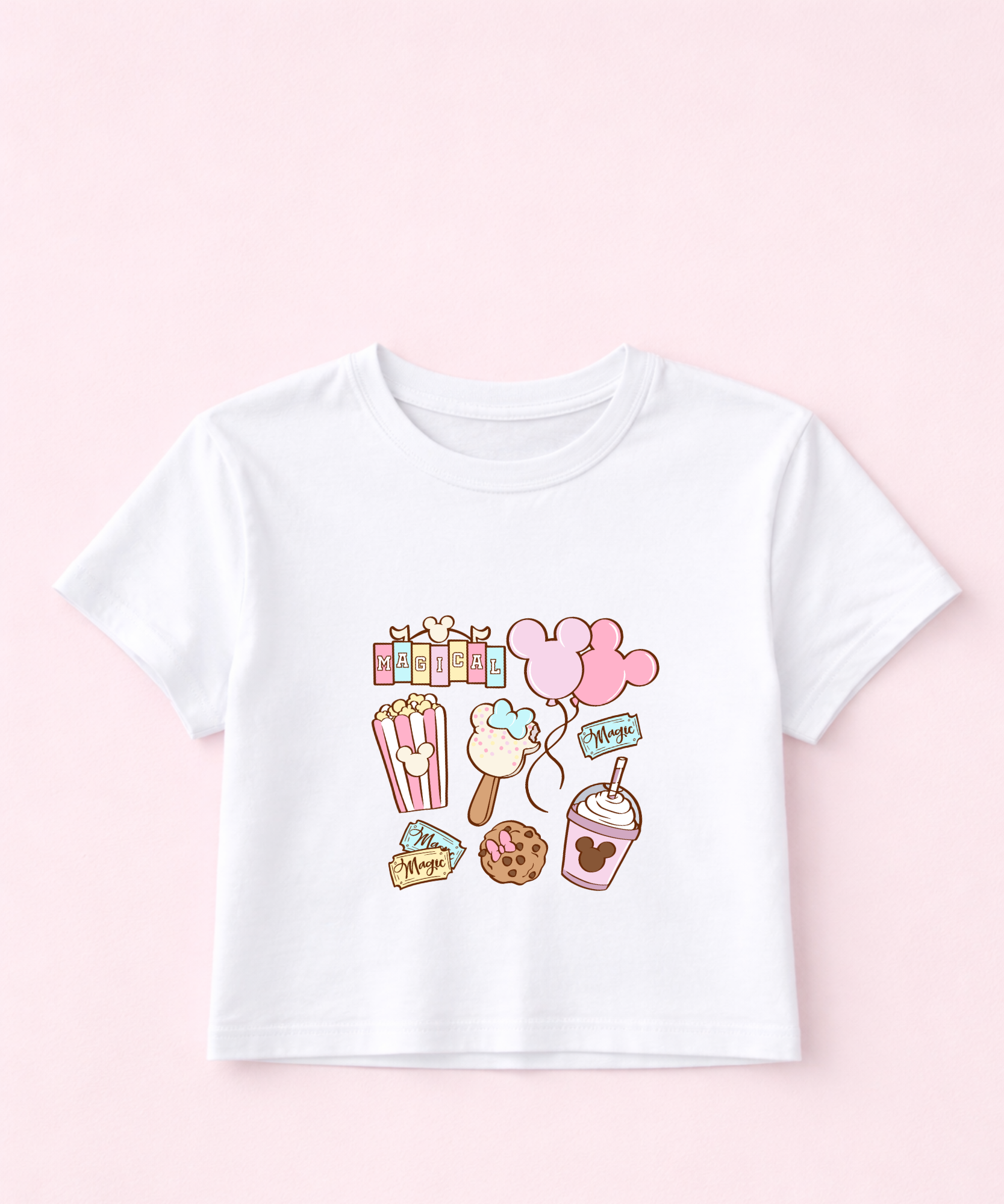 Magical Snacks - Cropped Tee - White