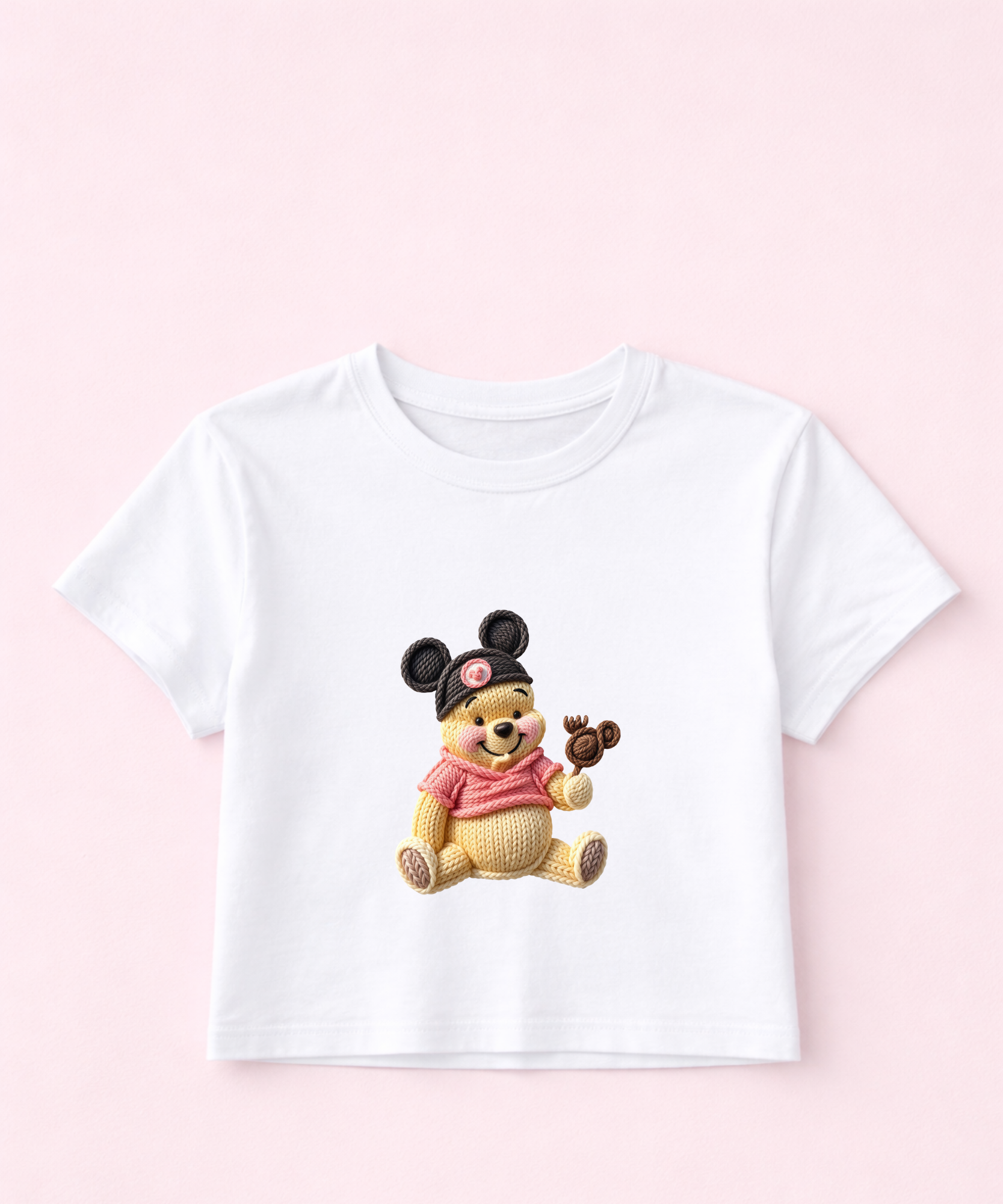 Pooh Snacks - Cropped Tee/Cropped Vest - White
