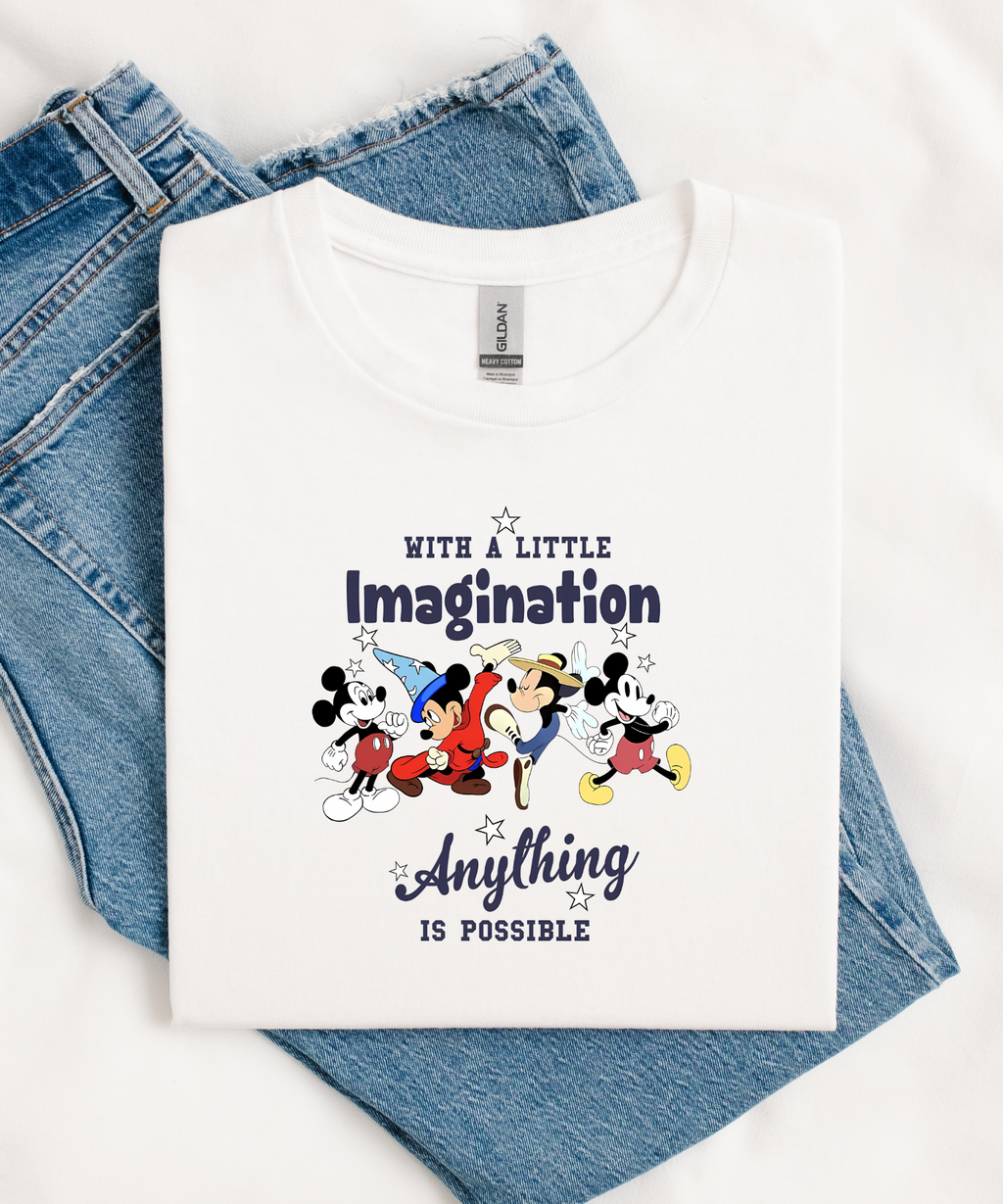 With A Little Imagination - Tshirt - White/Grey/Red