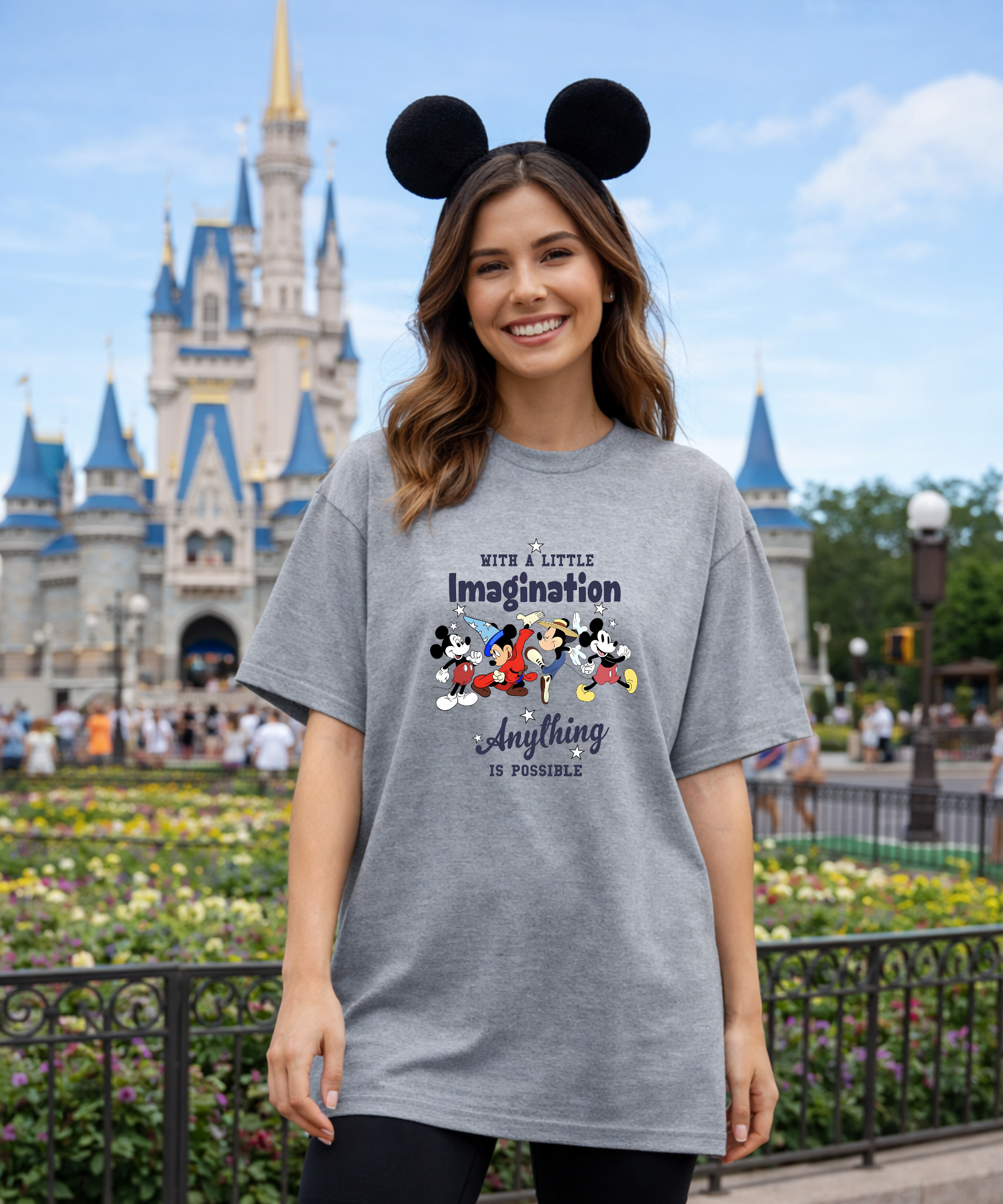 With A Little Imagination - Tshirt - White/Grey/Red