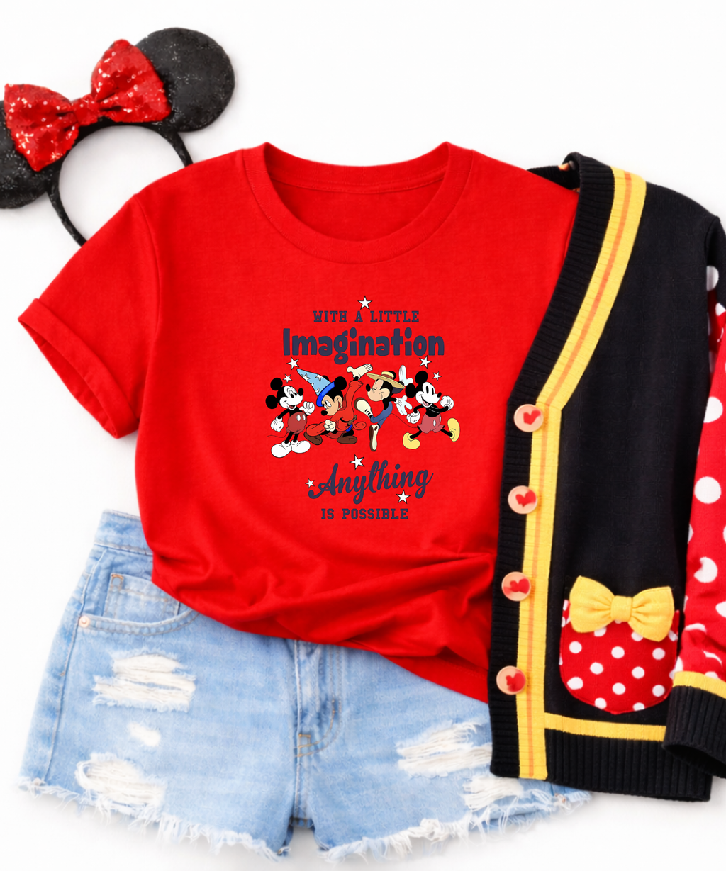 With A Little Imagination - Tshirt - White/Grey/Red