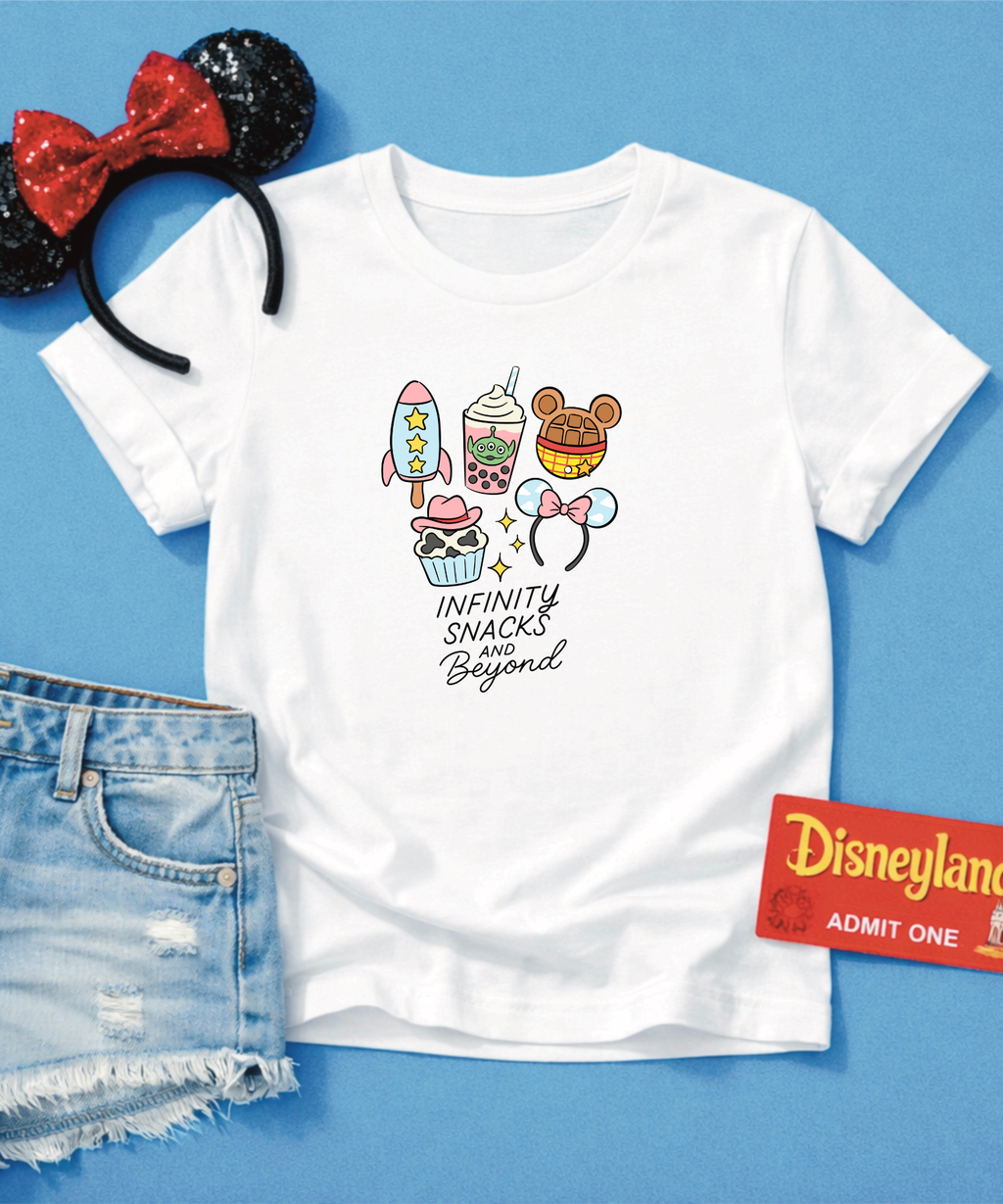 Infinity Snacks & Beyond - Tshirt - White/Blue/Pink
