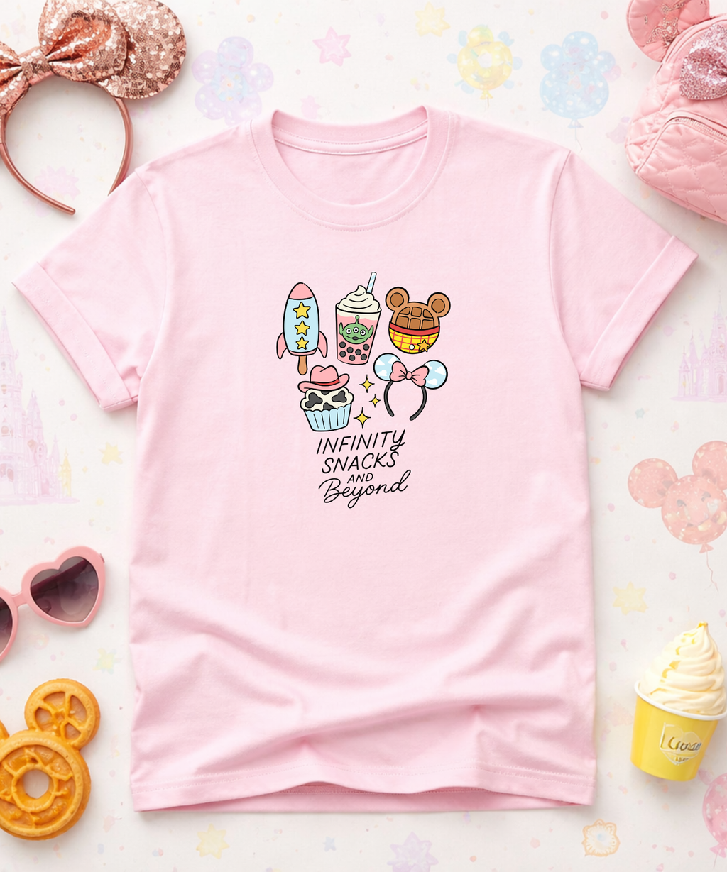 Infinity Snacks & Beyond - Tshirt - White/Blue/Pink